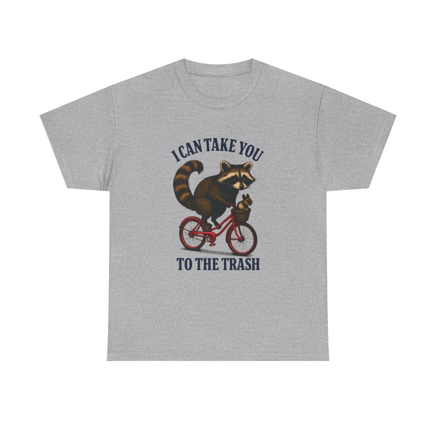 Cotton Tee Vintage Raccoon Bicycle Graphic Shirt