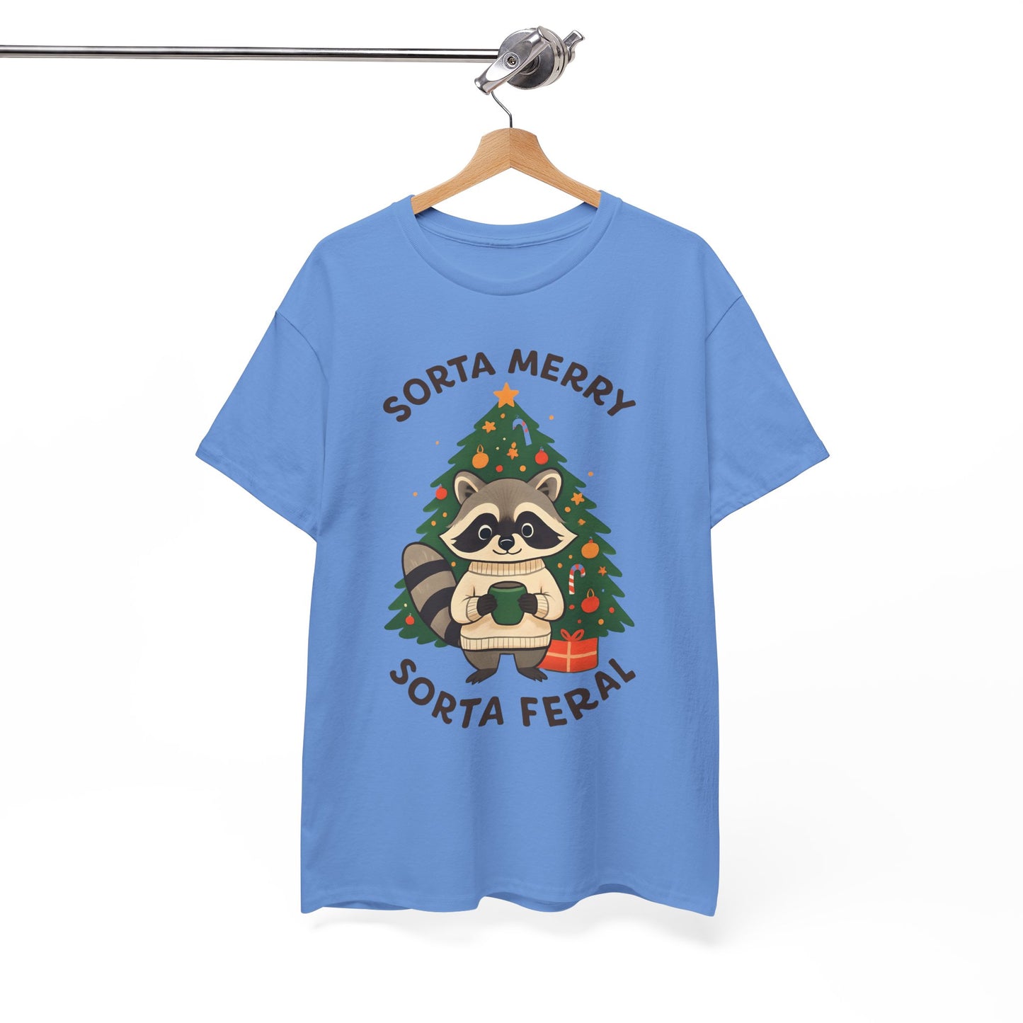 Sorta Merry Sorta Feral Raccoon Christmas Tee
