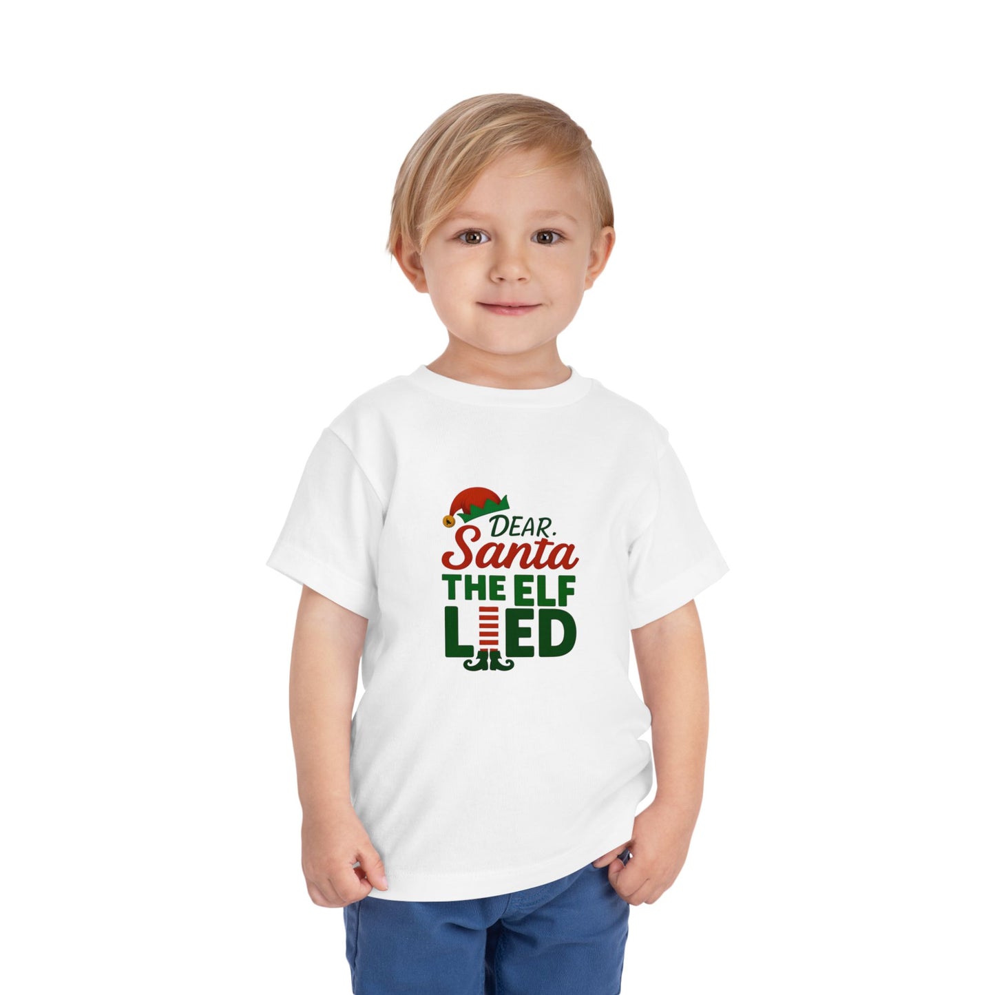 Dear Santa The Elf Lied Toddler Christmas Tee