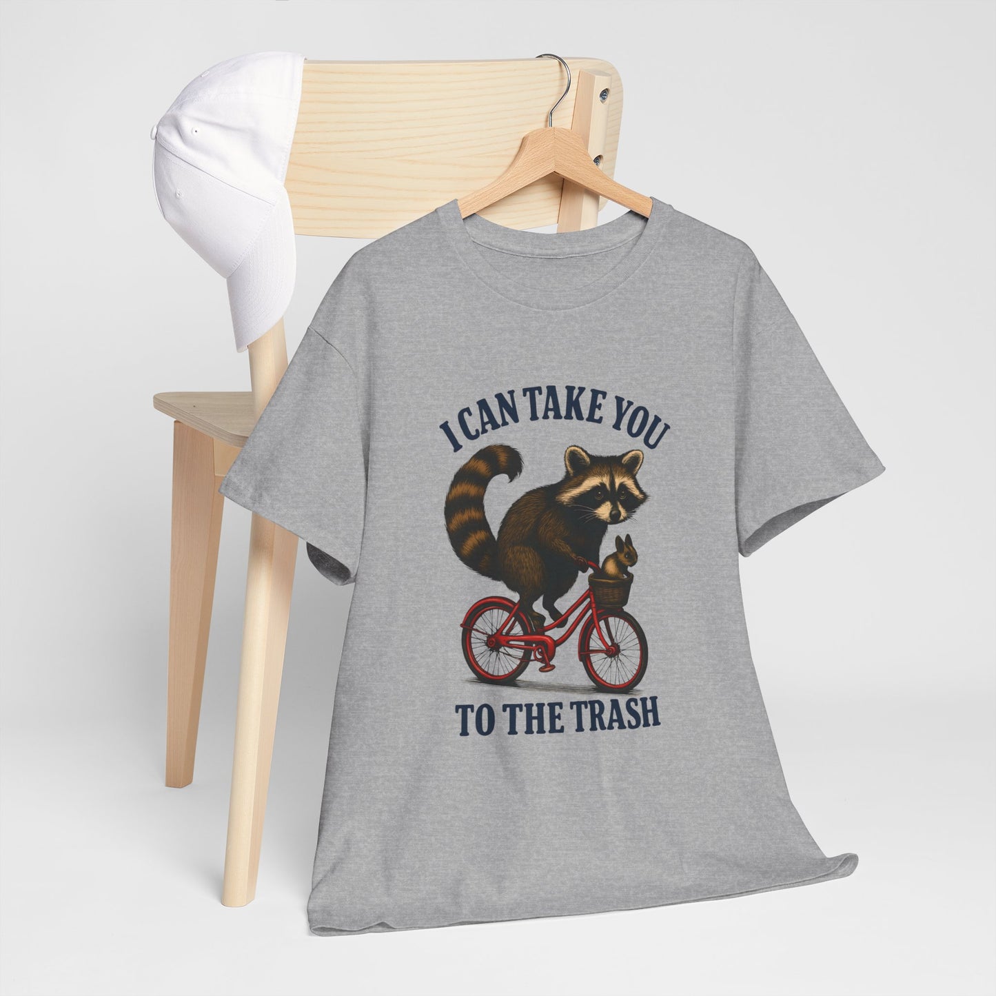 Cotton Tee Vintage Raccoon Bicycle Graphic Shirt