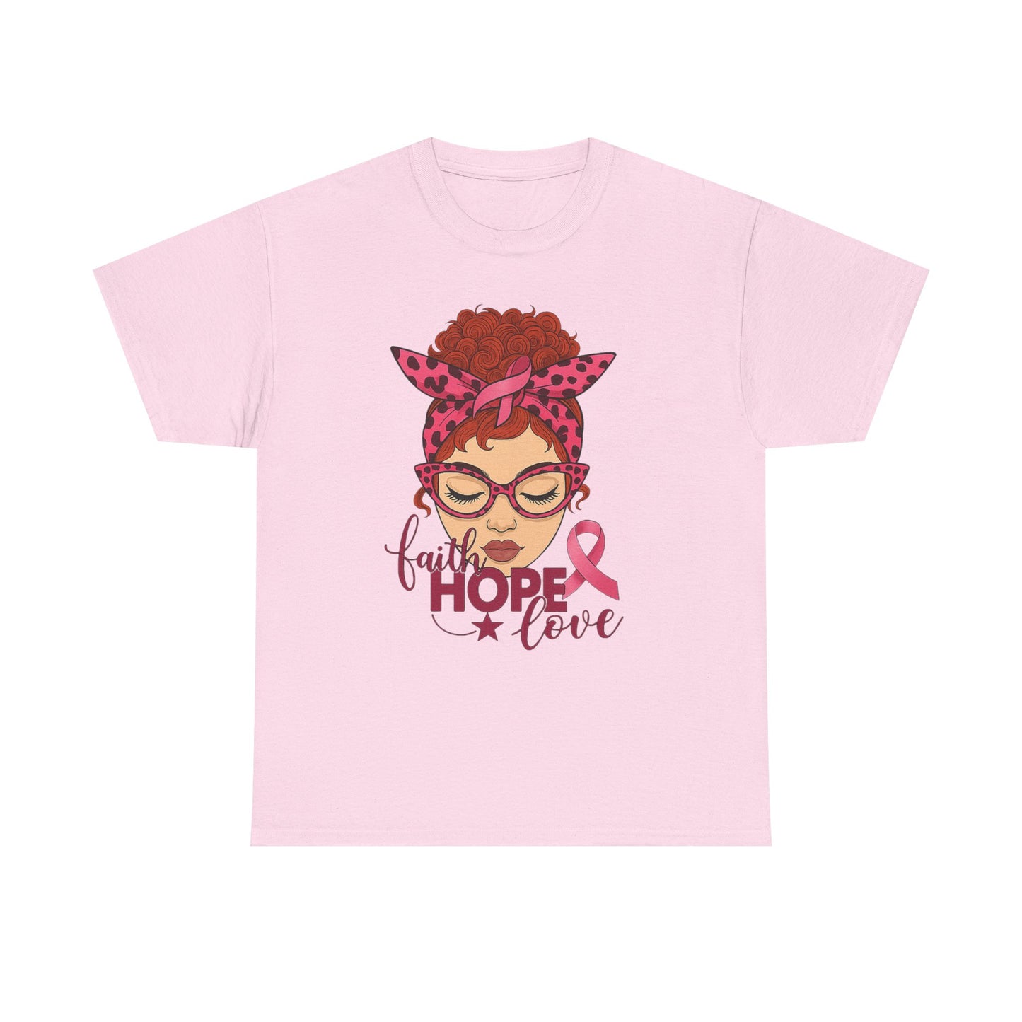 Hope, Faith & Love: Pink Ribbon Awareness Tee