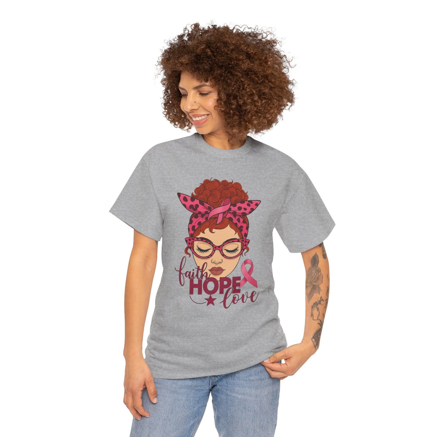 Hope, Faith & Love: Pink Ribbon Awareness Tee