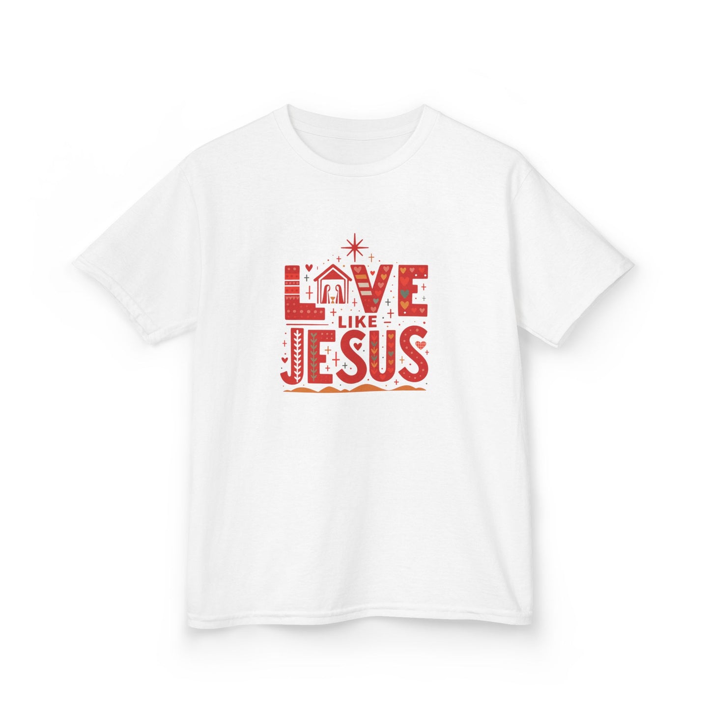 Love Like Jesus Christmas Dinosaur Kids Tee