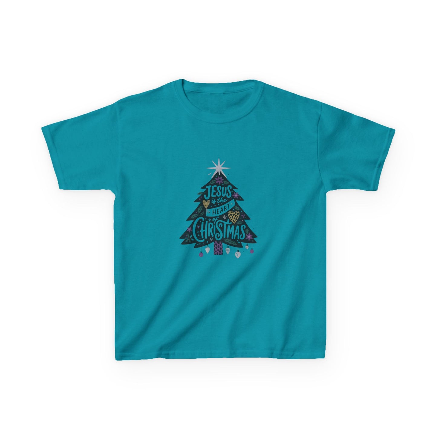 Jesus is the Heart of Christmas Tee - Dinosaur Kids Shirt