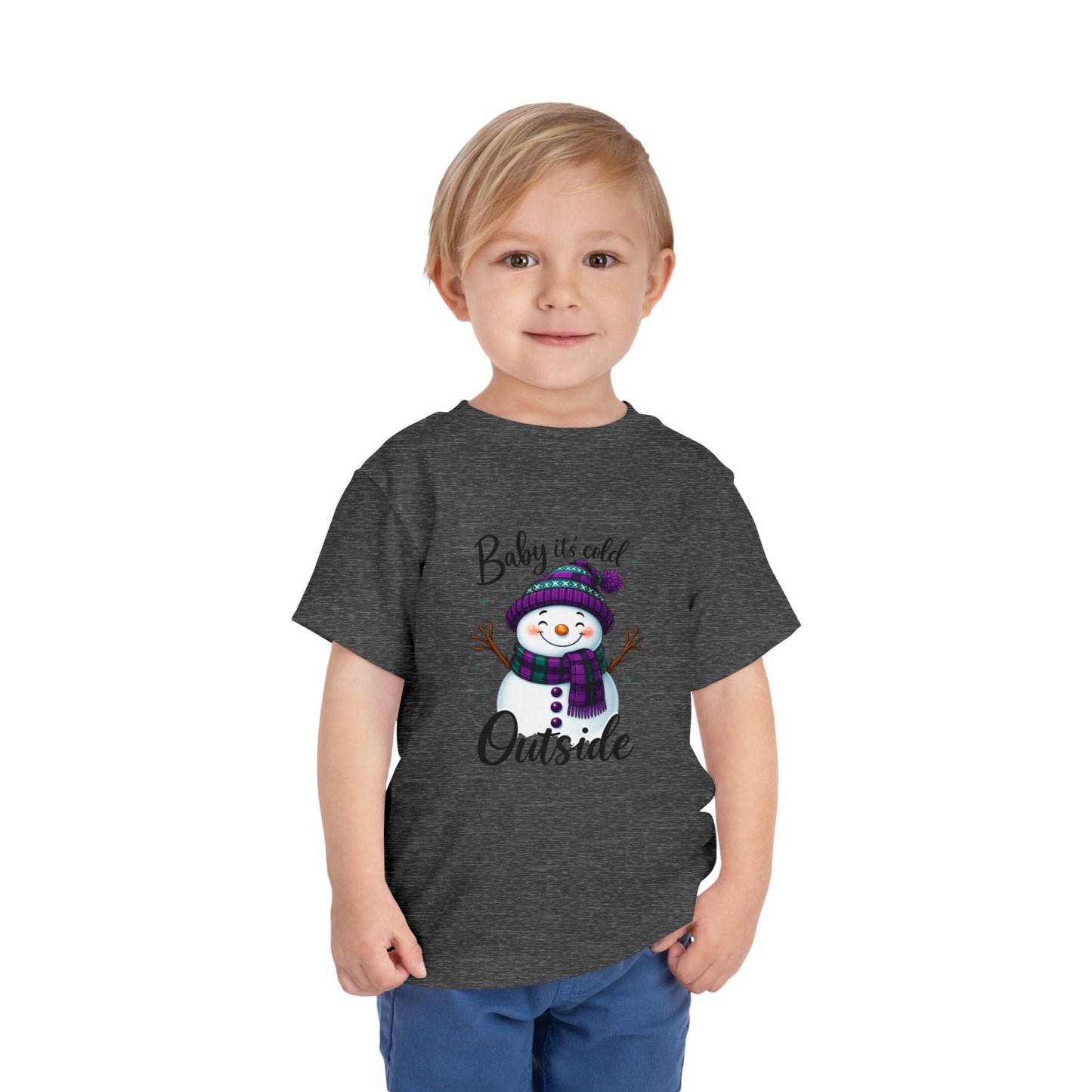 Baby It's Cold Outside Snowman Toddler Christmas Tee
