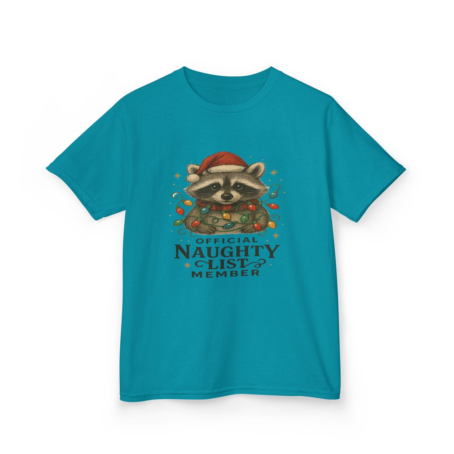 Naughty Raccoon Christmas Tee - Holiday Gift for Kids