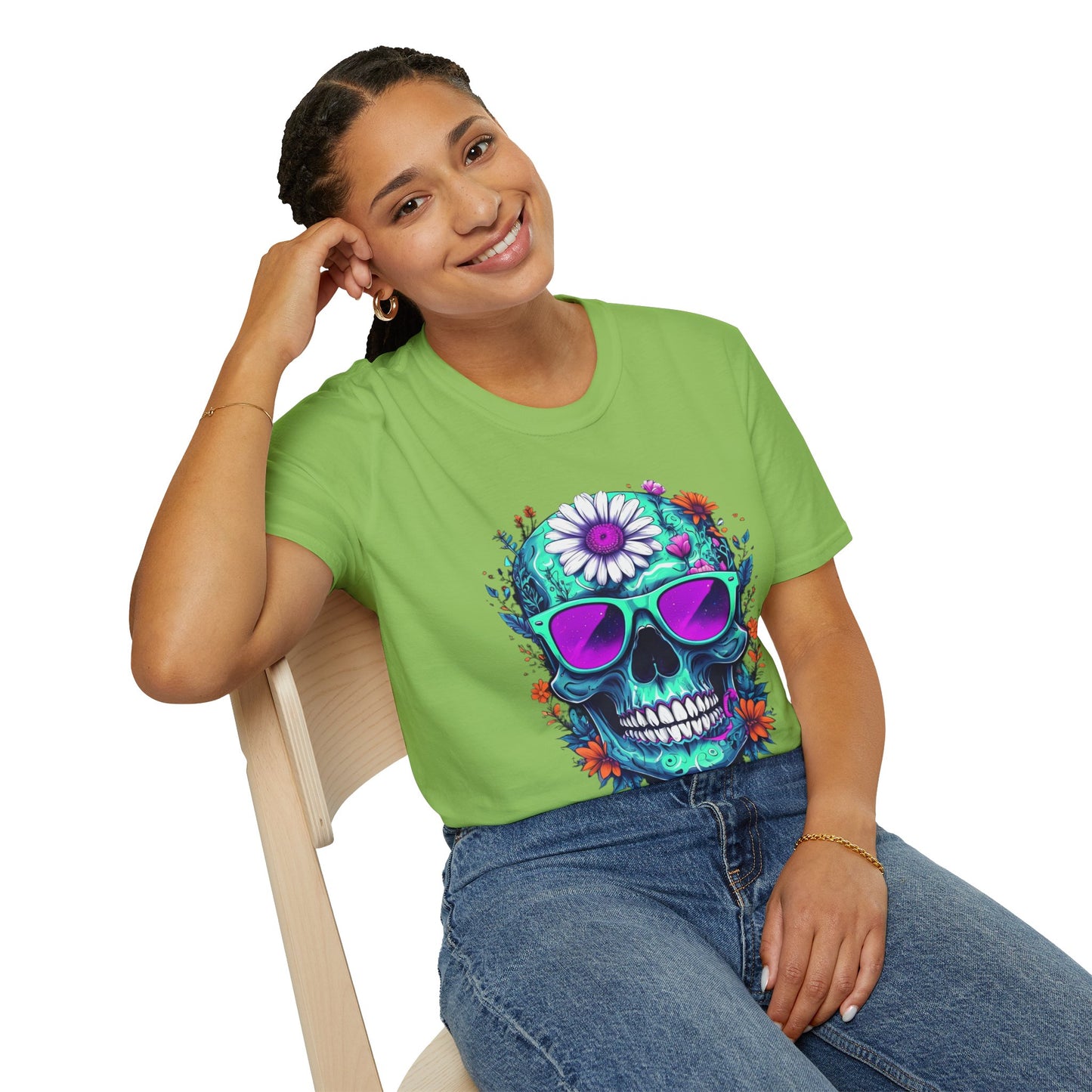 Vibrant Skull Graphic Tee, Edgy Unisex T-Shirt, Festival Wear, Vintage Inspired Tops, Halloween Must-Have, Cool Casual Style