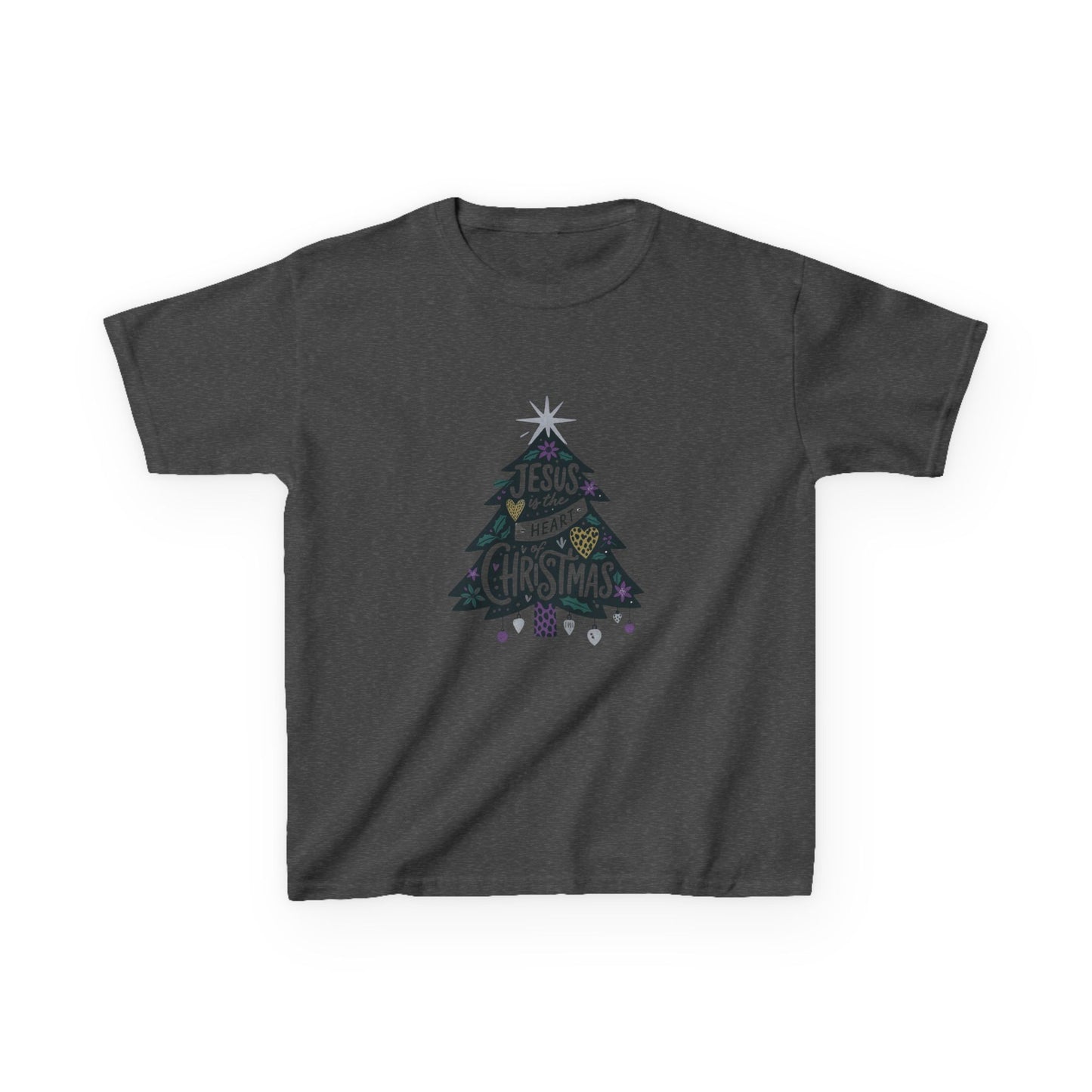 Jesus is the Heart of Christmas Tee - Dinosaur Kids Shirt