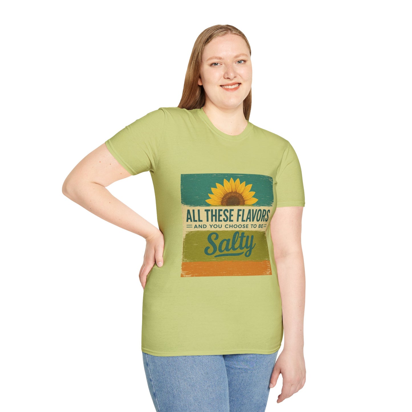 Sunflower Salty T-Shirt: Unisex Softstyle Tee for Sunshine Lovers, Casual Wear, Birthday Gift, Summer Vibes, Relaxed Style