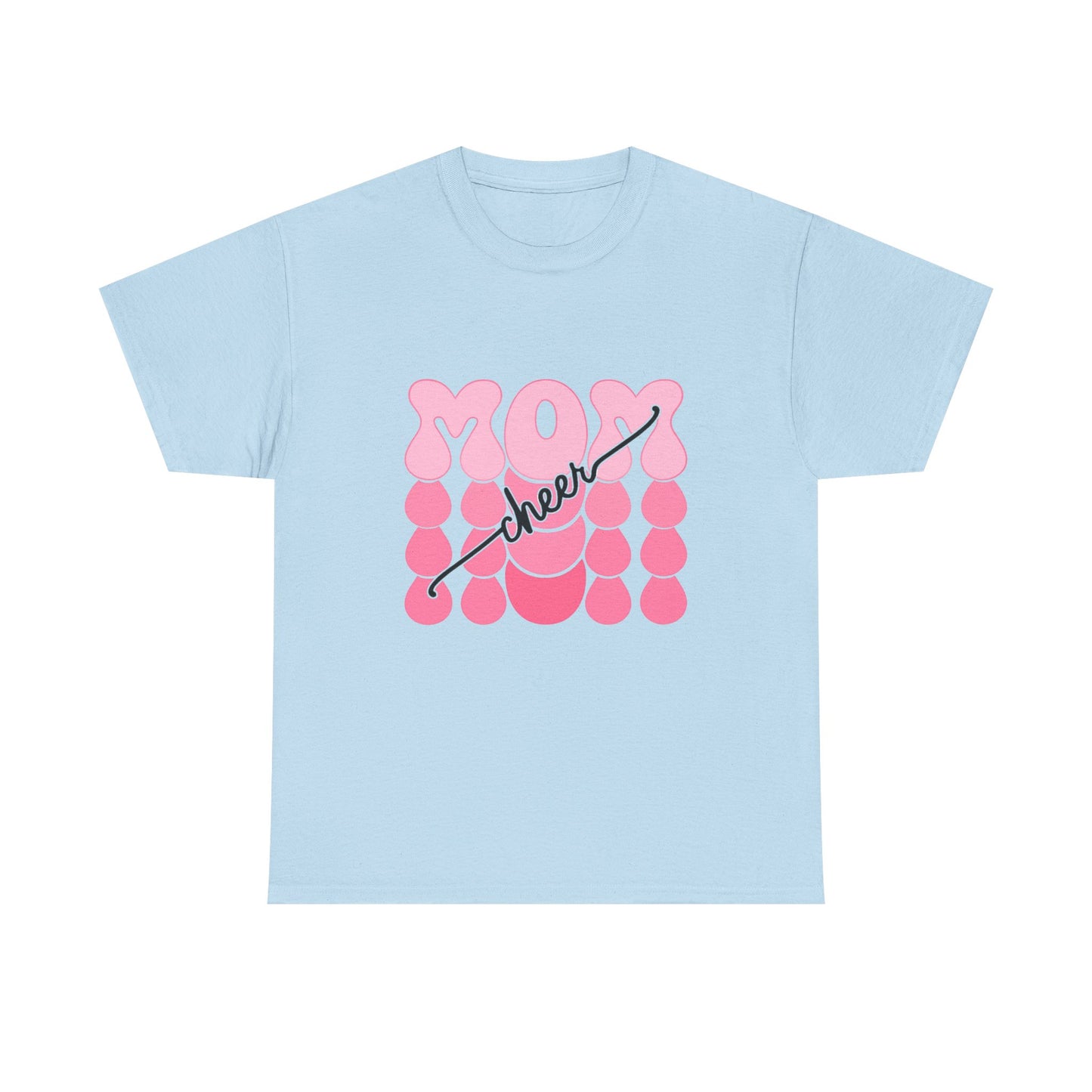 MOM Cheer – Pink Bubble Letter Spirit Tee