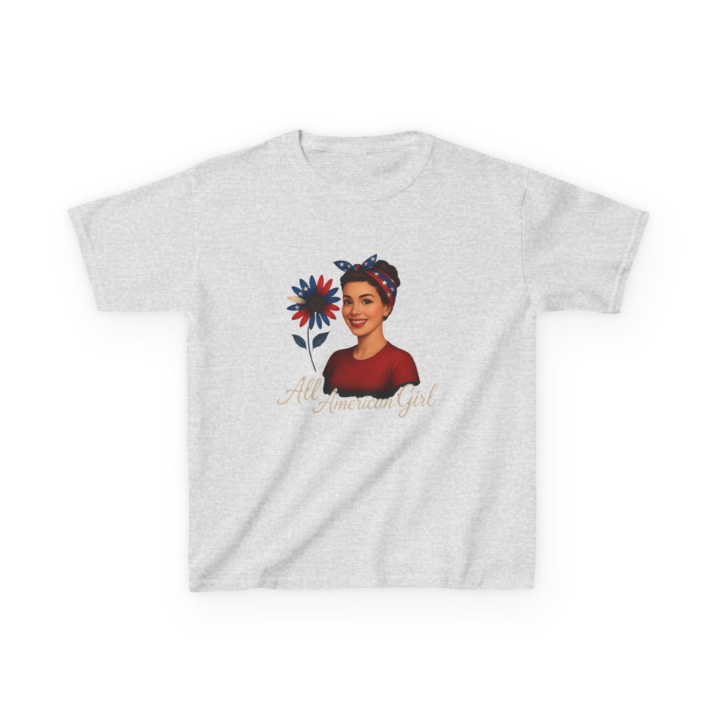 All American Girl Dinosaur Tee - Christmas Kids Shirt