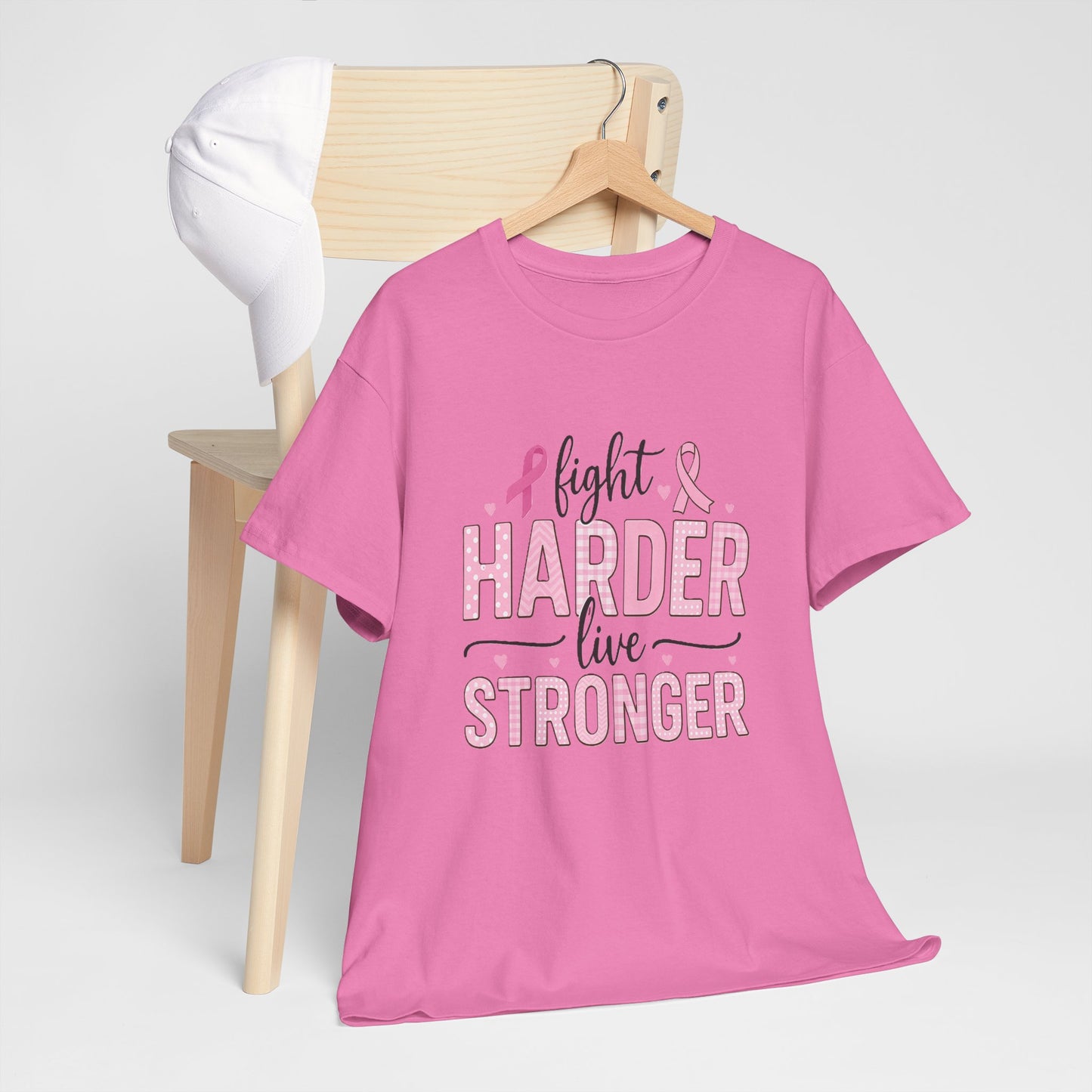 Fight Harder Live Stronger Breast Cancer Tee