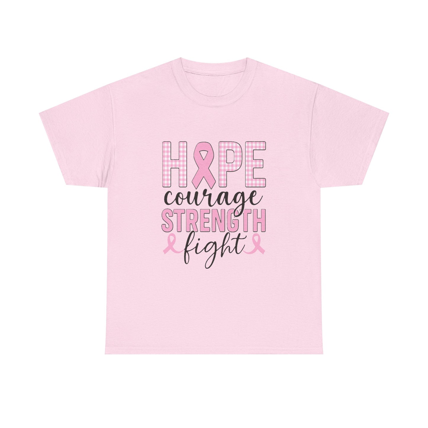 Hope, Courage & Strength Pink Ribbon Awareness Tee