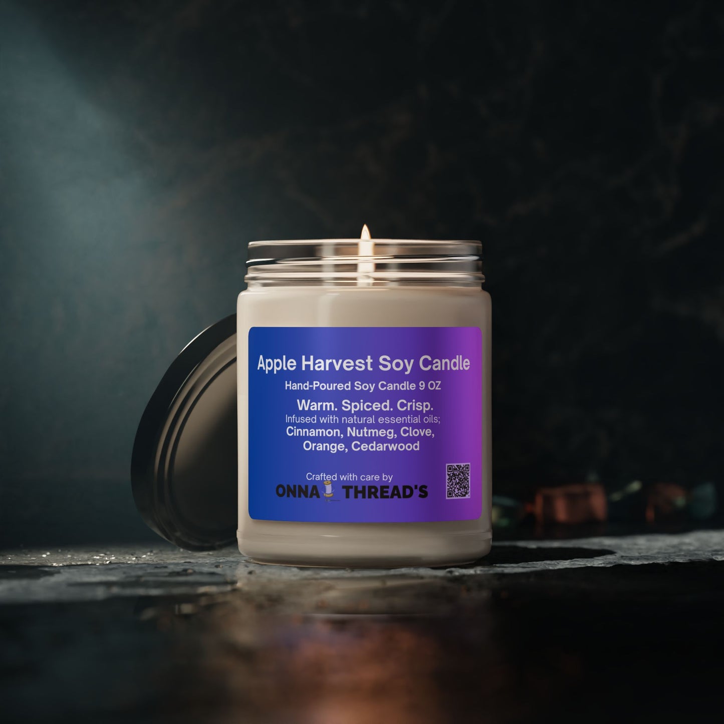 Apple Harvest Scented Soy Candle, Cozy Home Decor, Fall Gift, Aromatherapy Candle, Hand-Poured Candle, Eco-Friendly