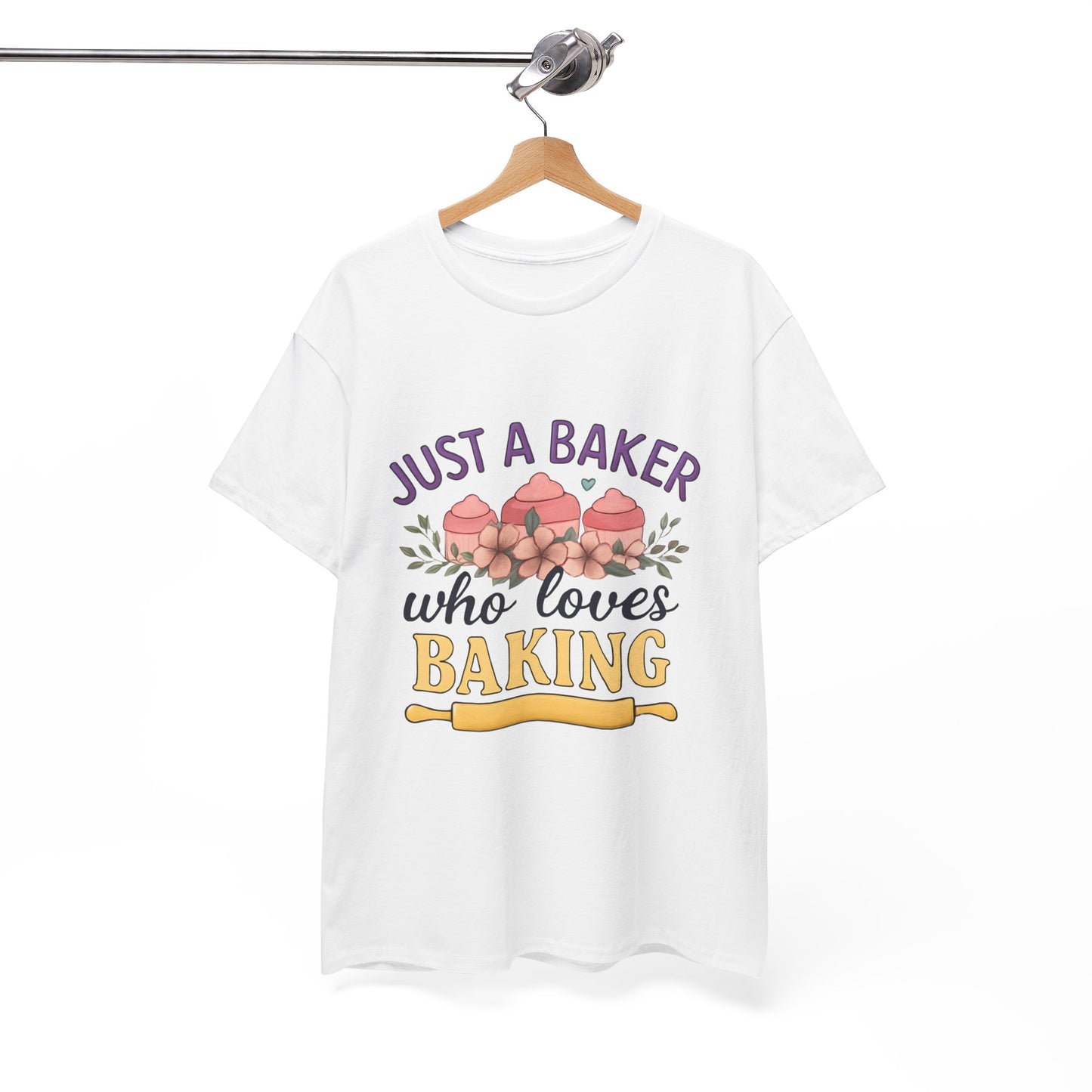 Baking Lover Tee with Cupcake and Rolling Pin Design