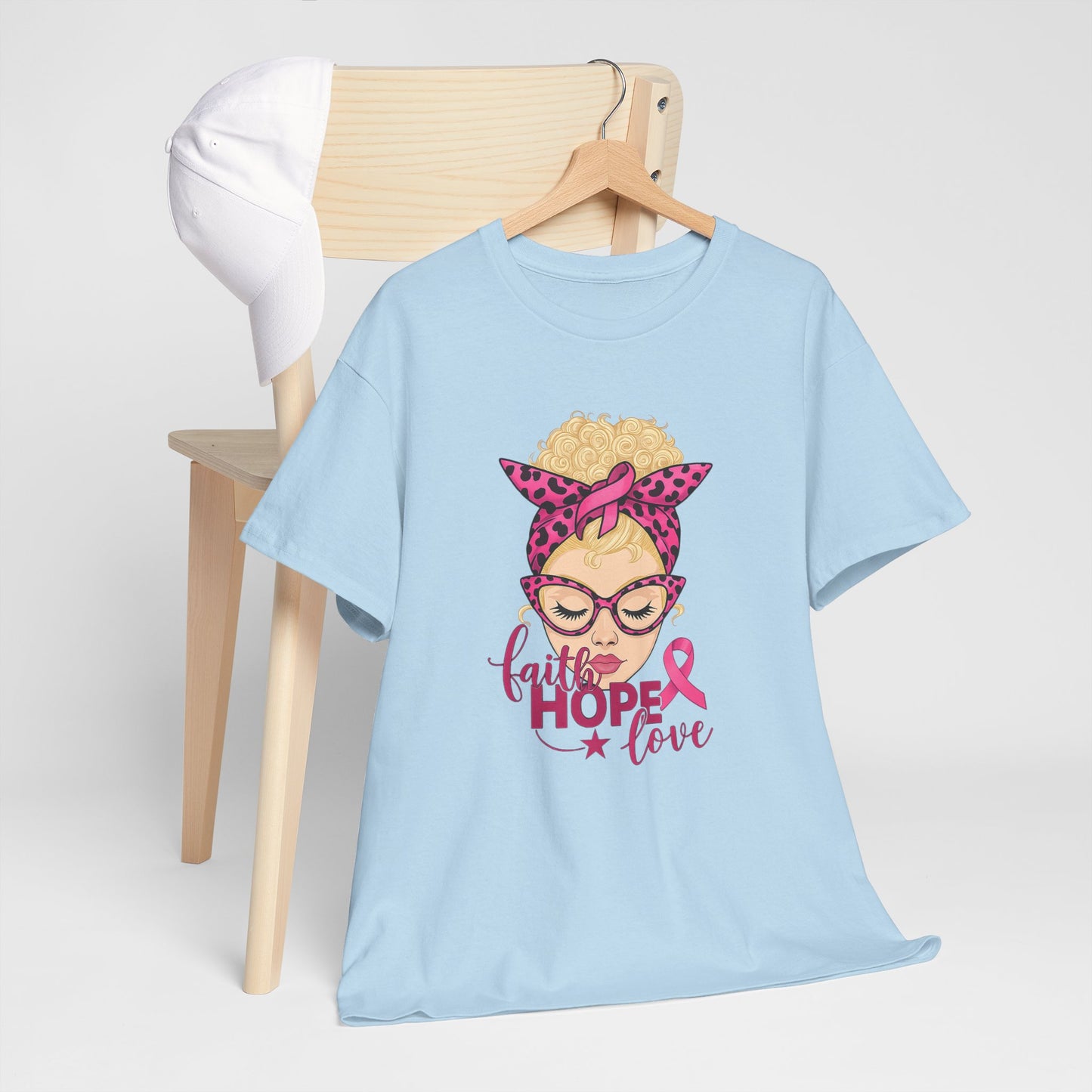 Hope Love Pink Ribbon Tee - Breast Cancer Awareness