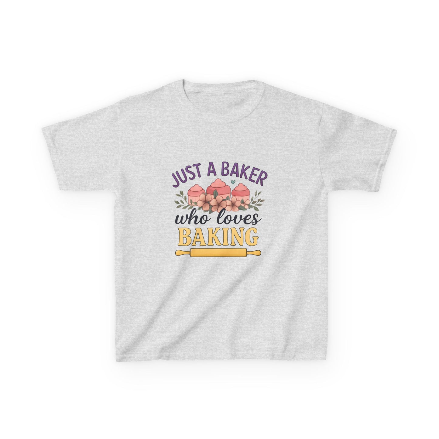 Just A Baker Dinosaur Christmas Tee - Kids Holiday Shirt