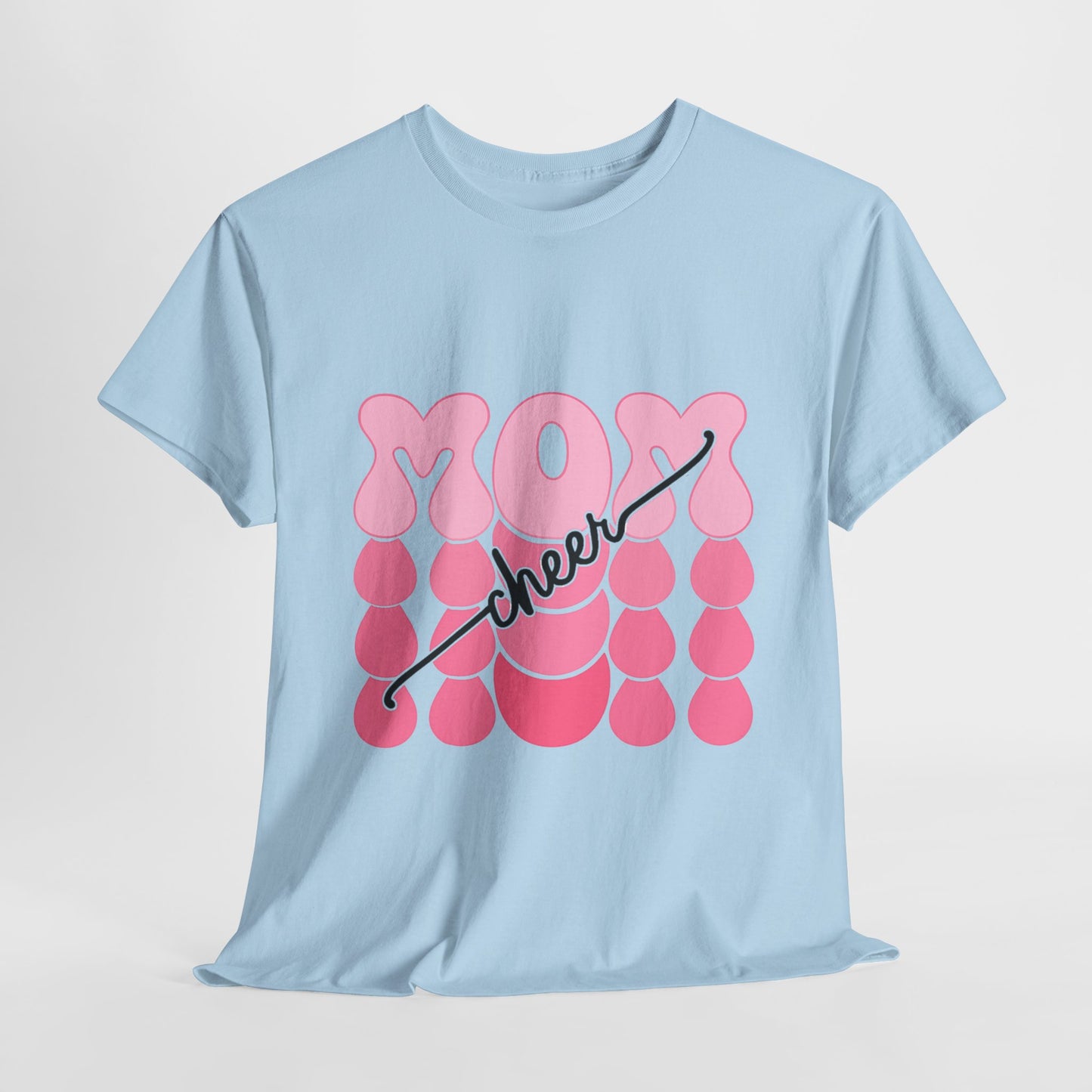 MOM Cheer – Pink Bubble Letter Spirit Tee