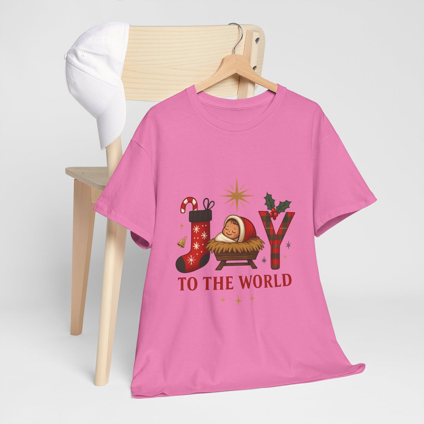 Christmas Joy Unisex Tee with Baby Jesus Illustration
