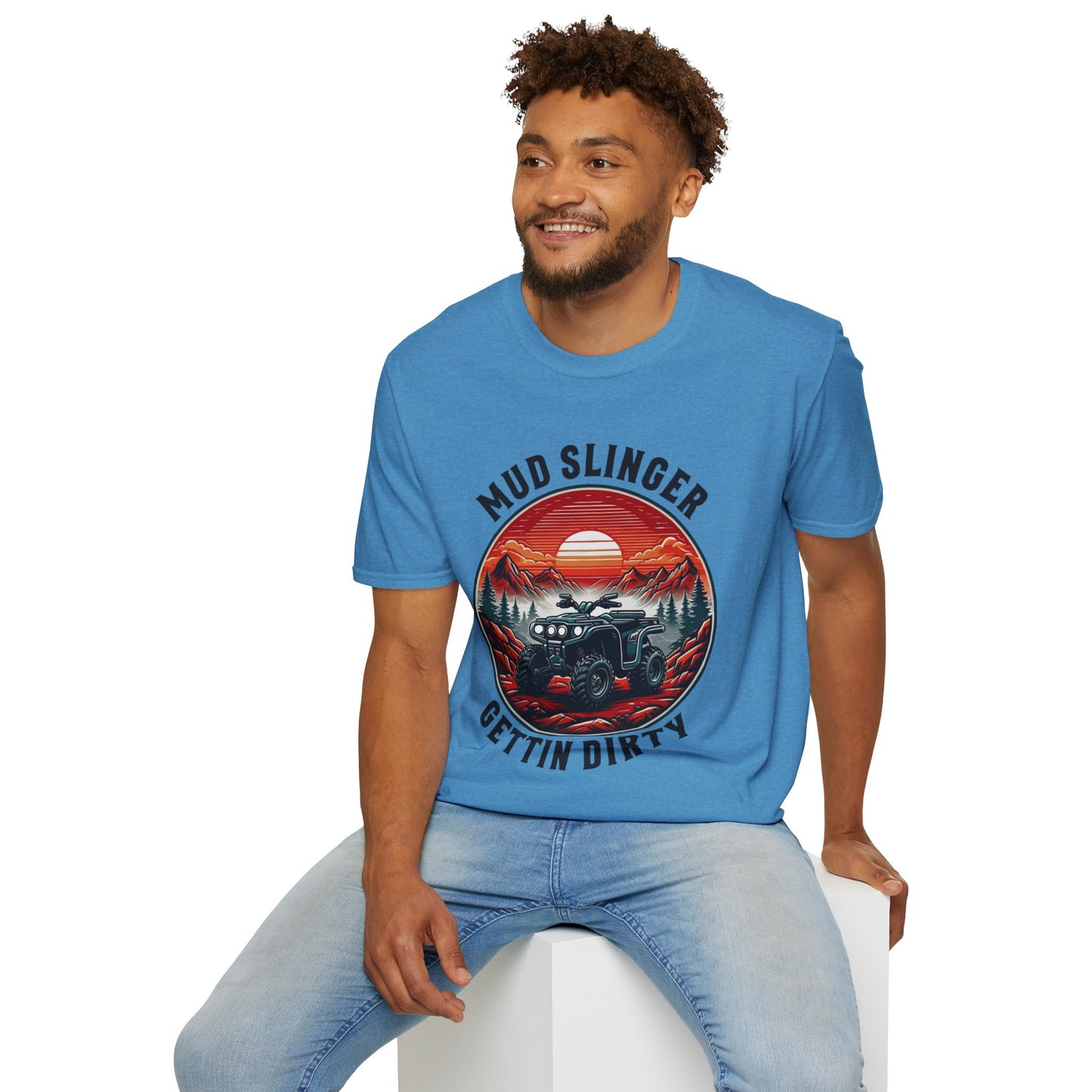 Mud Slinger Unisex Softstyle T-Shirt, Adventure Tee, Off-Road Enthusiast Shirt, Gift for Mud Lovers, Outdoor Sportswear, Gettin Dirty Tee