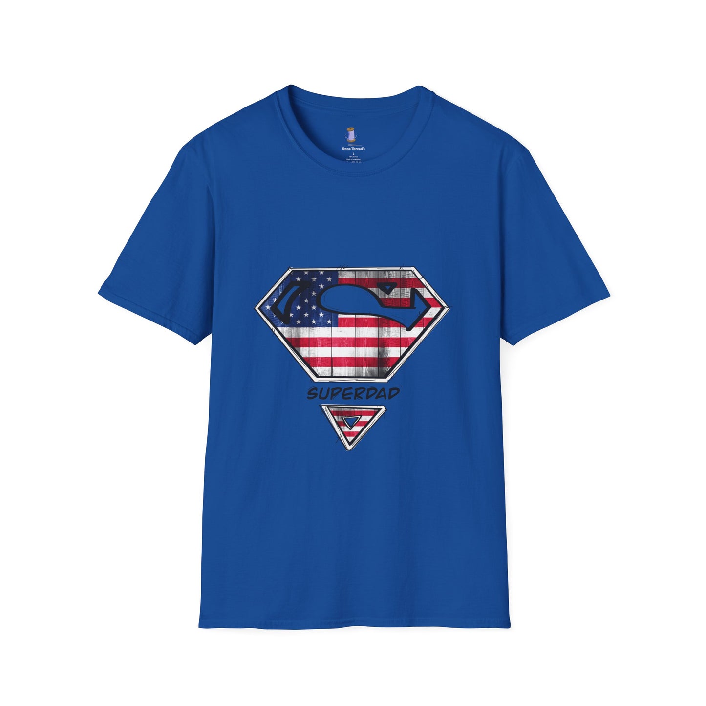 Superdad Patriotic T-Shirt | Unisex Softstyle Tee | Perfect for Father's Day, Dad's Birthday, Casual Wear, Superhero Theme