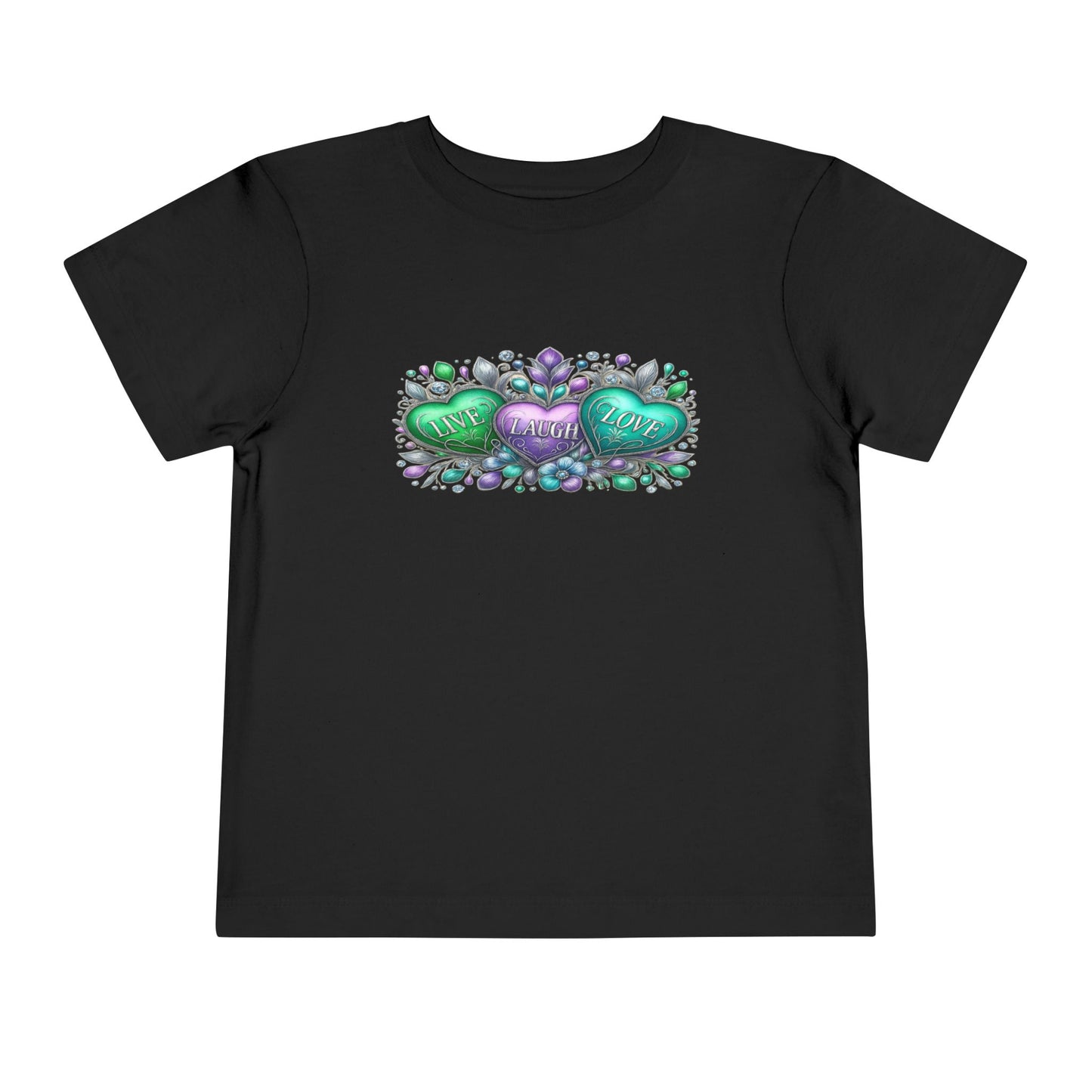 Toddler Tee Live Laugh Love Floral Design