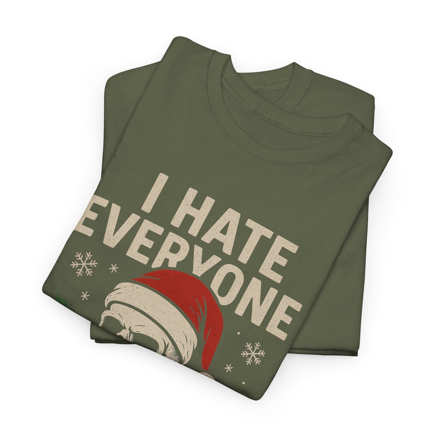 I Hate Everyone Merry Christmas Skull Tee