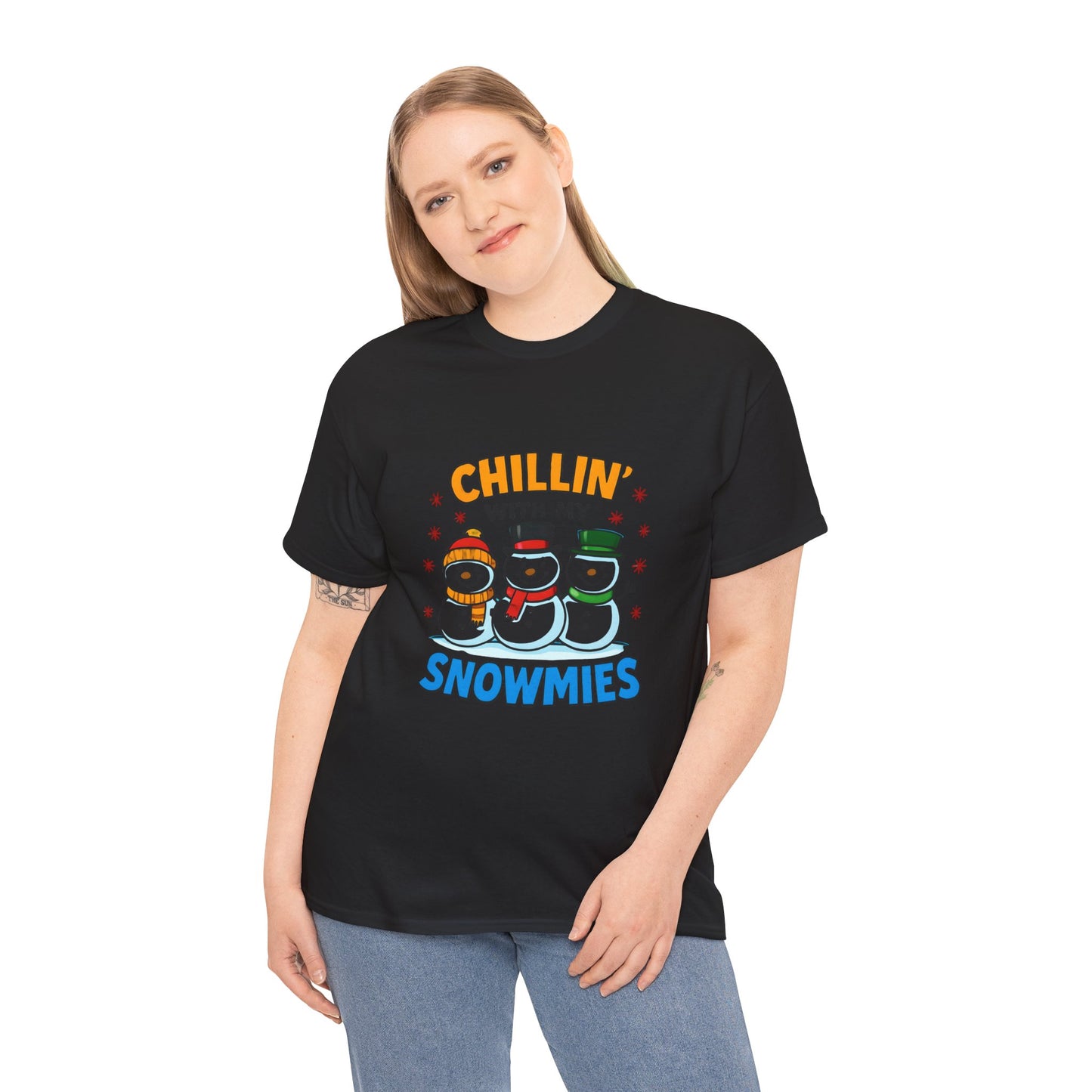 Relajándome con mis amigos de la nieve - Camiseta de concienciación sobre el cáncer