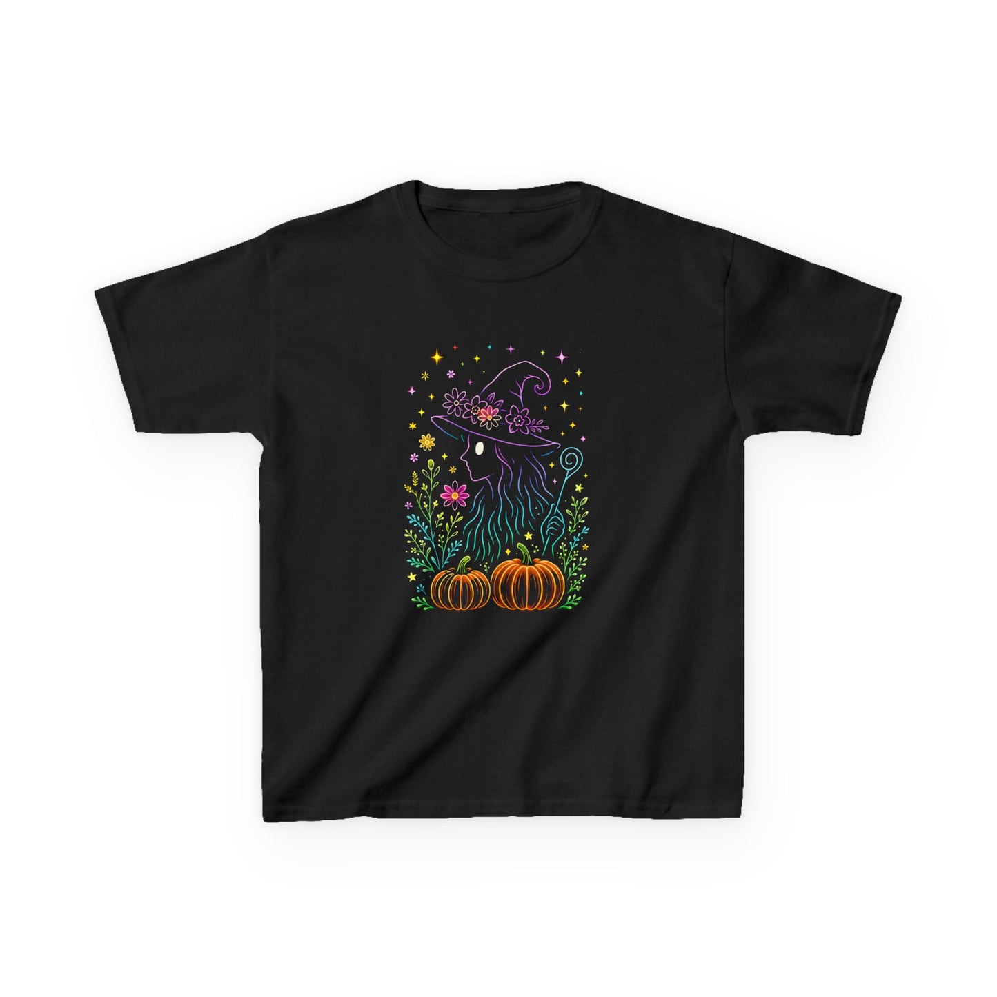 Pastel Witch Silhouette Dinosaur Tee - Holiday Fun!