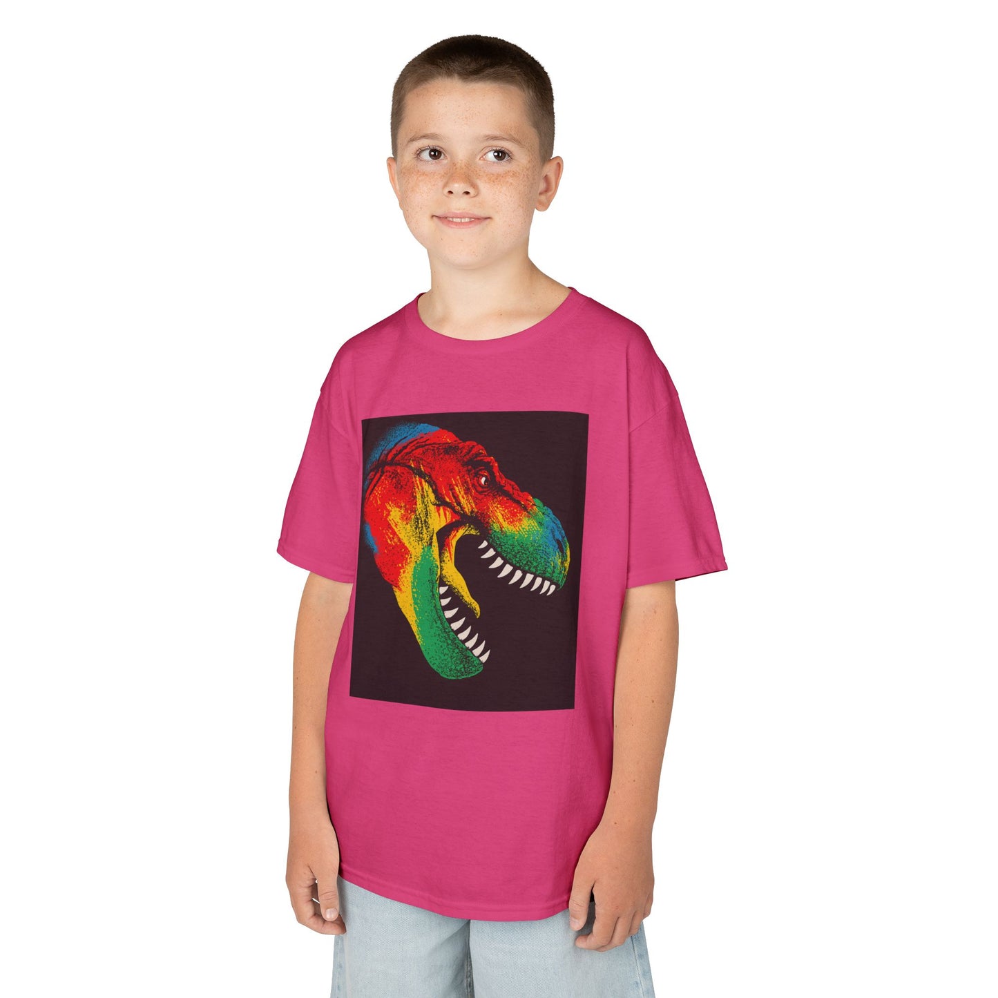 Colorful Dinosaur Kids Tee, Fun T-Shirt for Boys and Girls, Perfect for Birthdays, Playdates, Gifts, and Holiday Celebrations