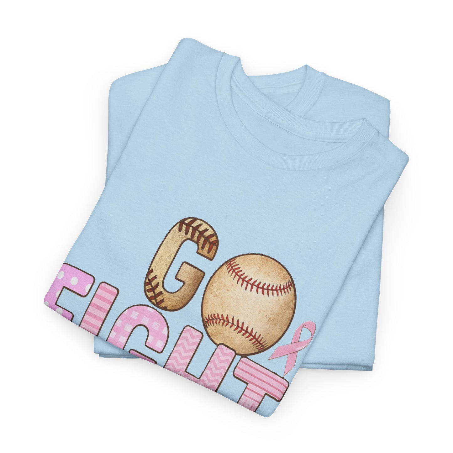 Go Fight Cure Baseball Pink Ribbon Awareness Tee