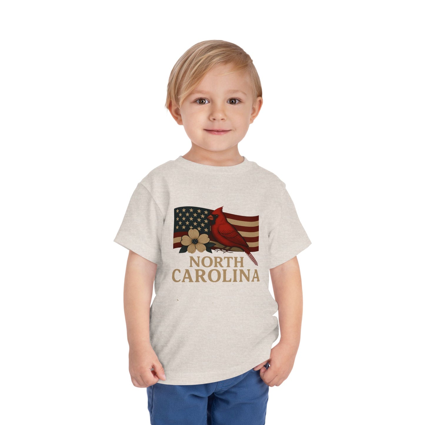 NC Cardinal & Dogwood Toddler Christmas Tee