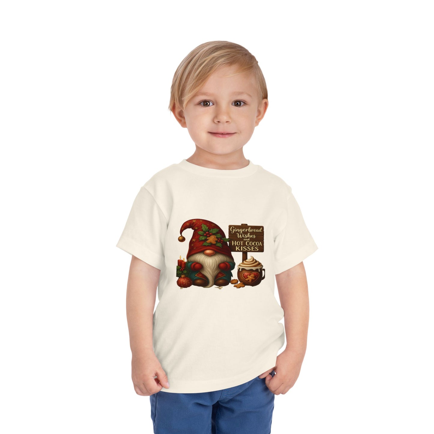 Gnome's Gingerbread Wishes Toddler Christmas Tee