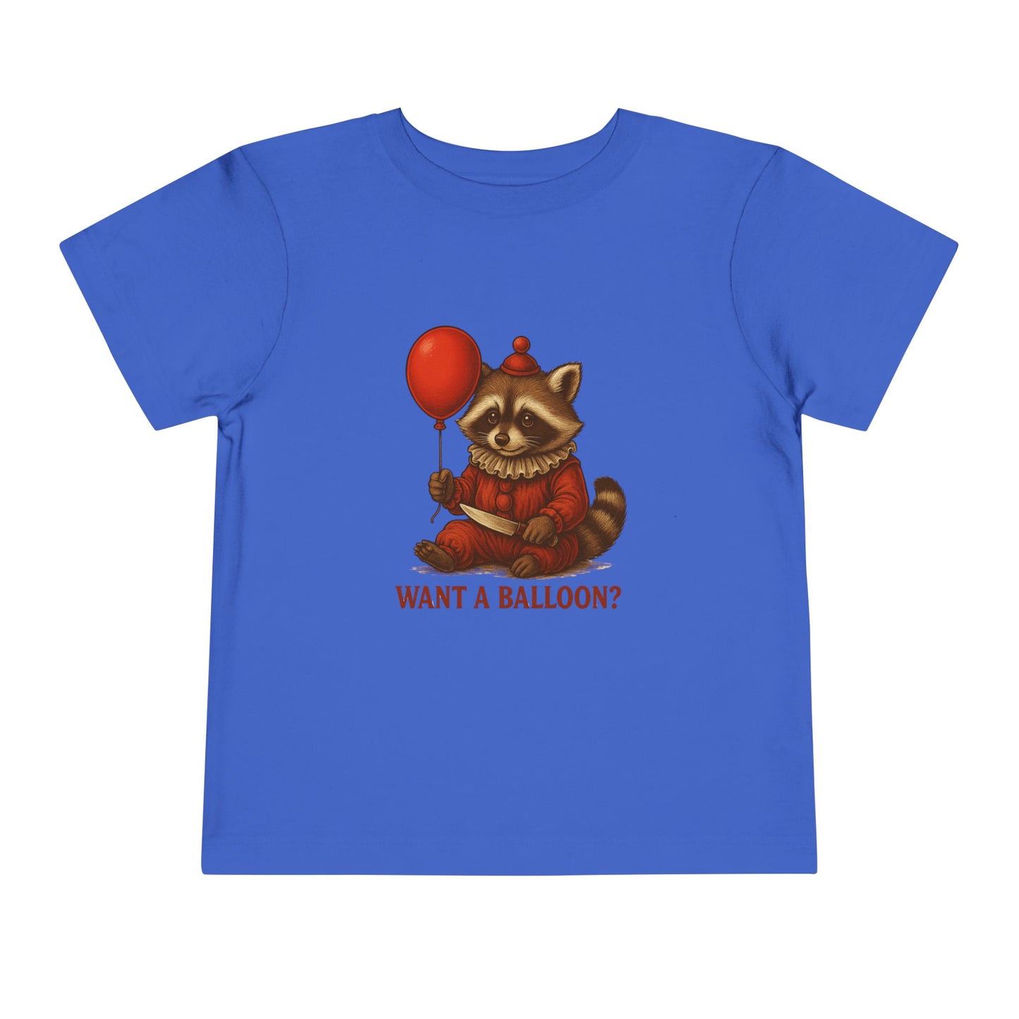 Toddler Halloween Tee with Seated Raccoon Clown Design