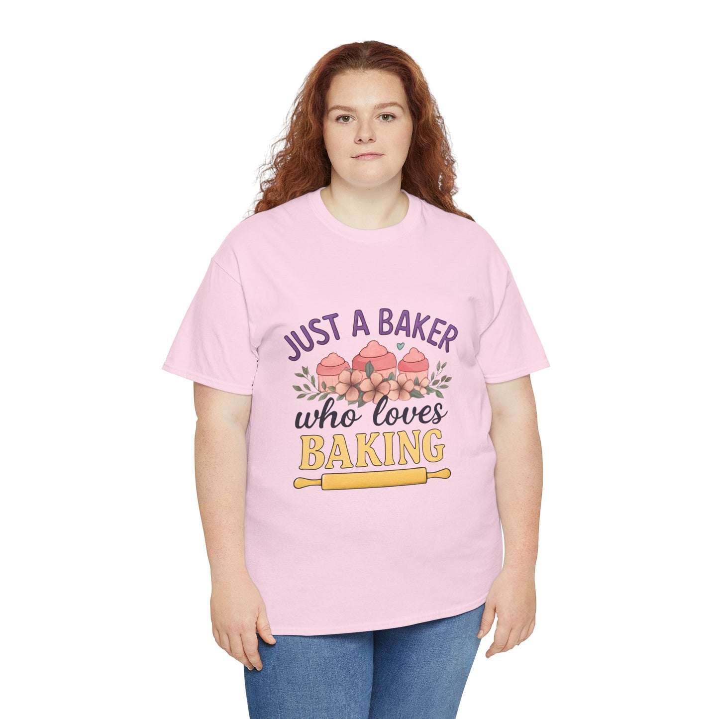Baking Lover Tee with Cupcake and Rolling Pin Design