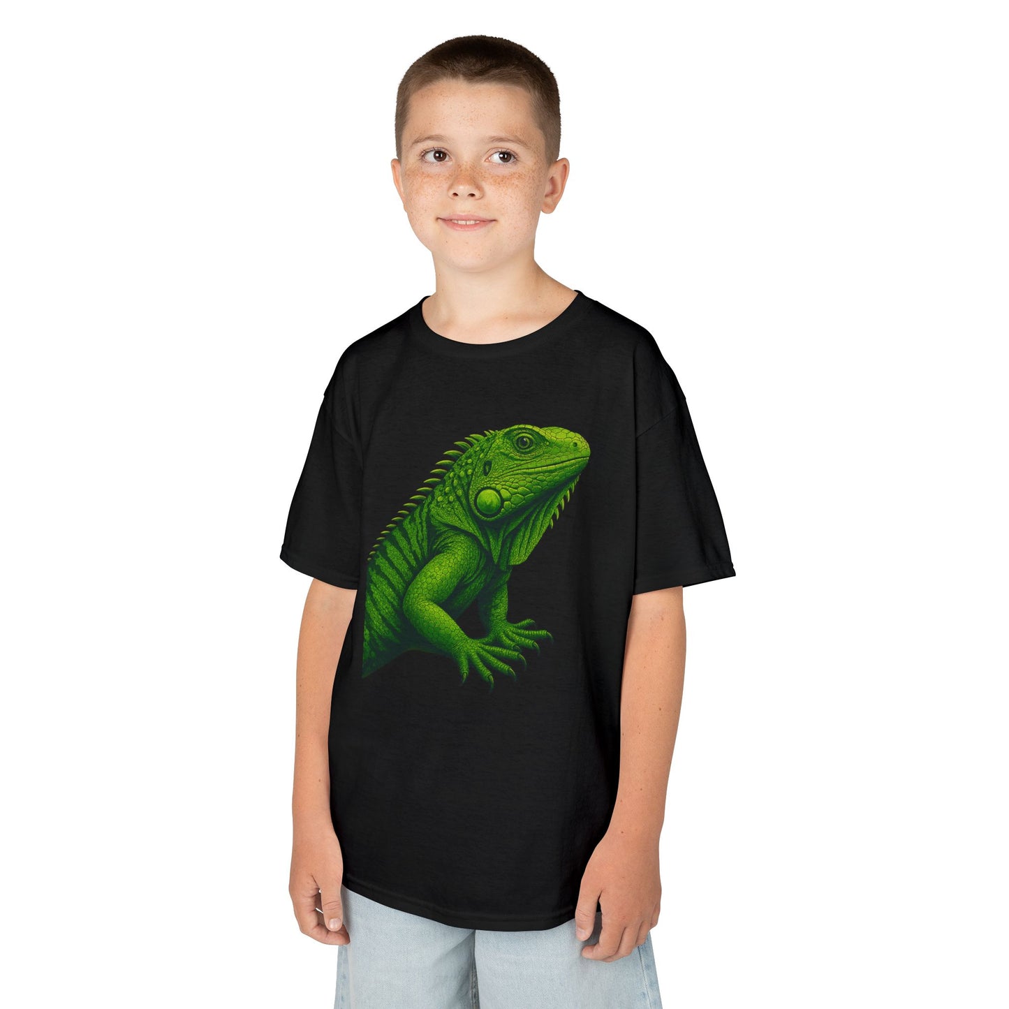 Green Iguana Kids Tee - Fun Shirt for Nature Lovers, Birthday Gift, Summer Wear, Animal Lovers, Eco-Friendly Clothing