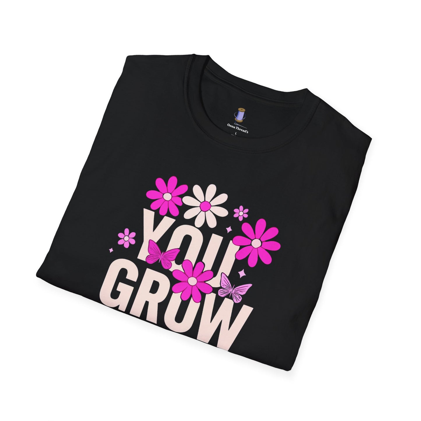 Floral Grow Girl T-Shirt, Cute Graphic Tee, Gift for Plant Lovers, Spring Fashion, Nature Lover Apparel