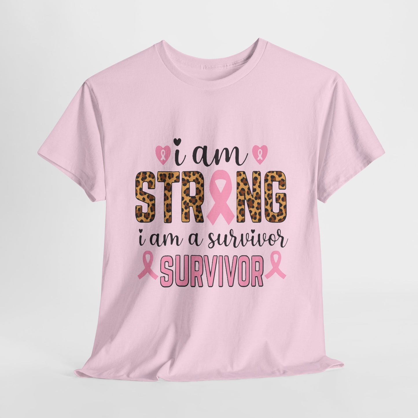 Strong Survivor Leopard Print Breast Cancer Tee