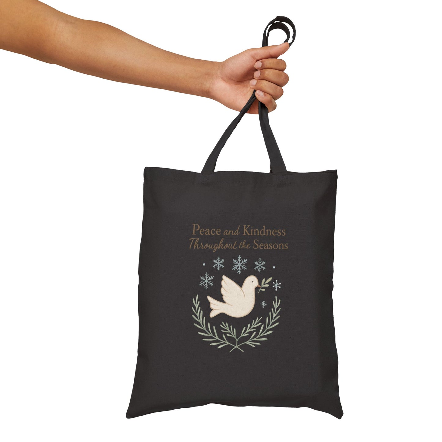 Peace and Kindness Throughout the Seasons Cotton Canvas Tote