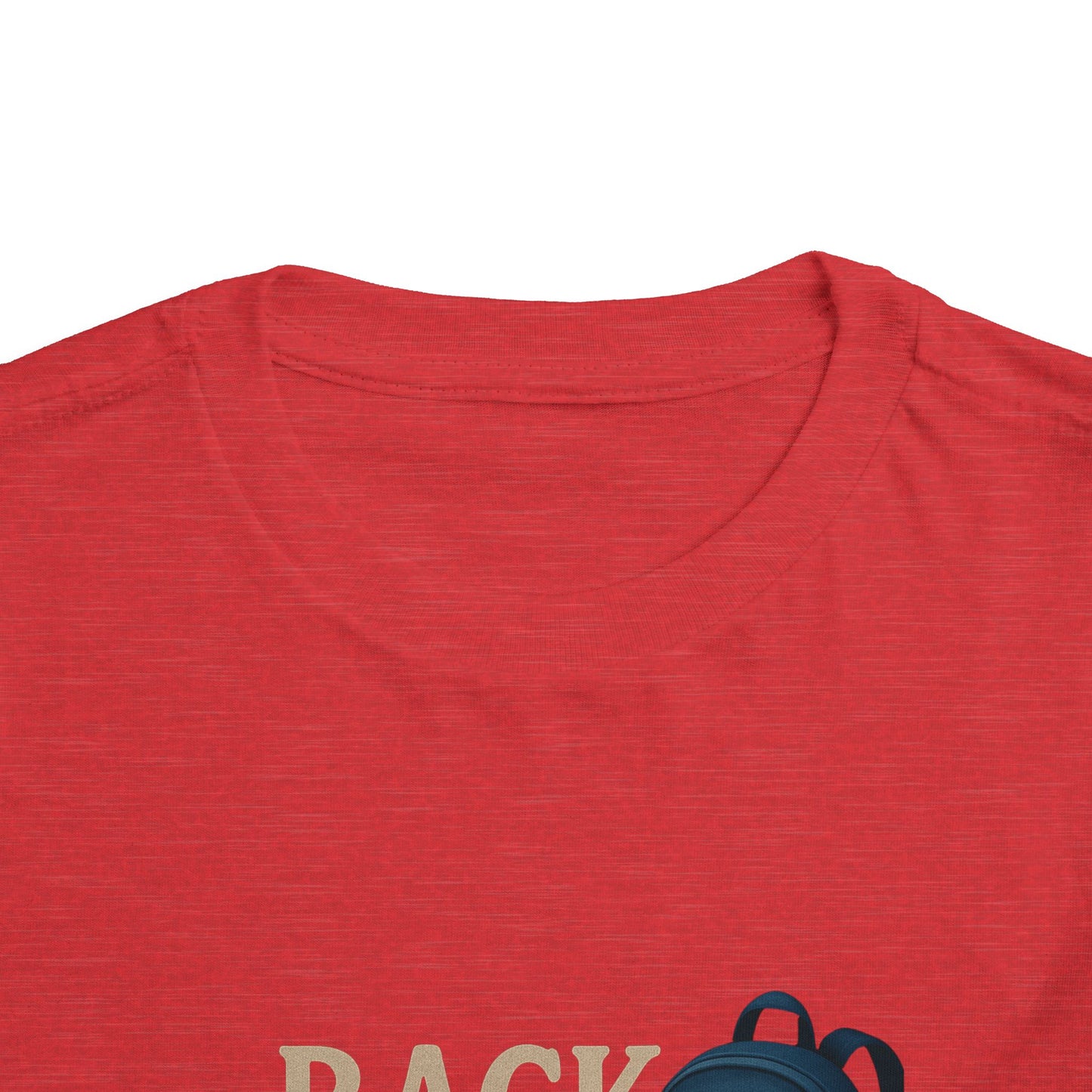 Toddler Tee Back to School Shirt with Backpack, Apple, Pencil, and Book Design