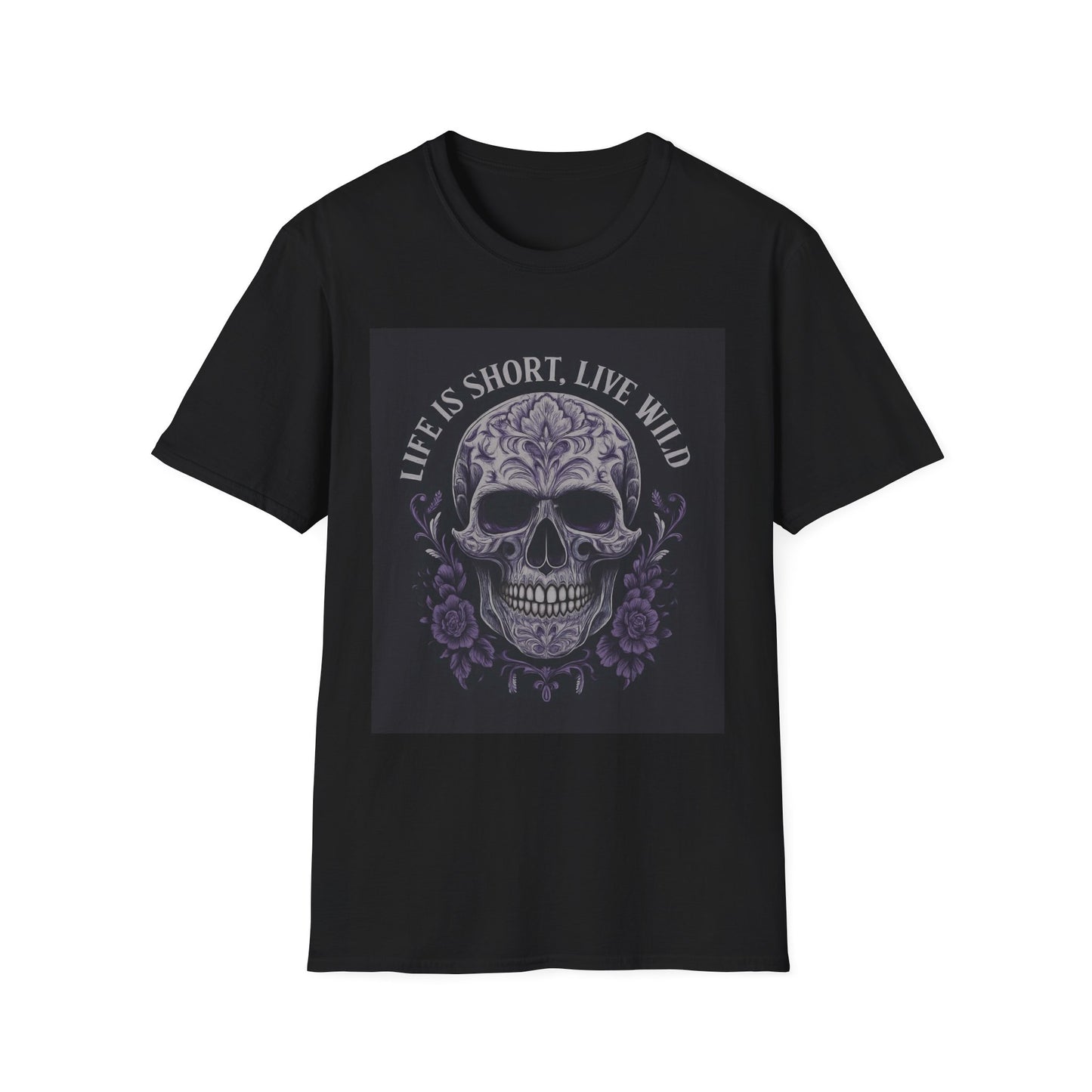 Skull Graphic T-Shirt: Live Wild, Unisex Style for Everyday Wear, Casual Outfit, Gift for Friends, Music Festivals, Halloween