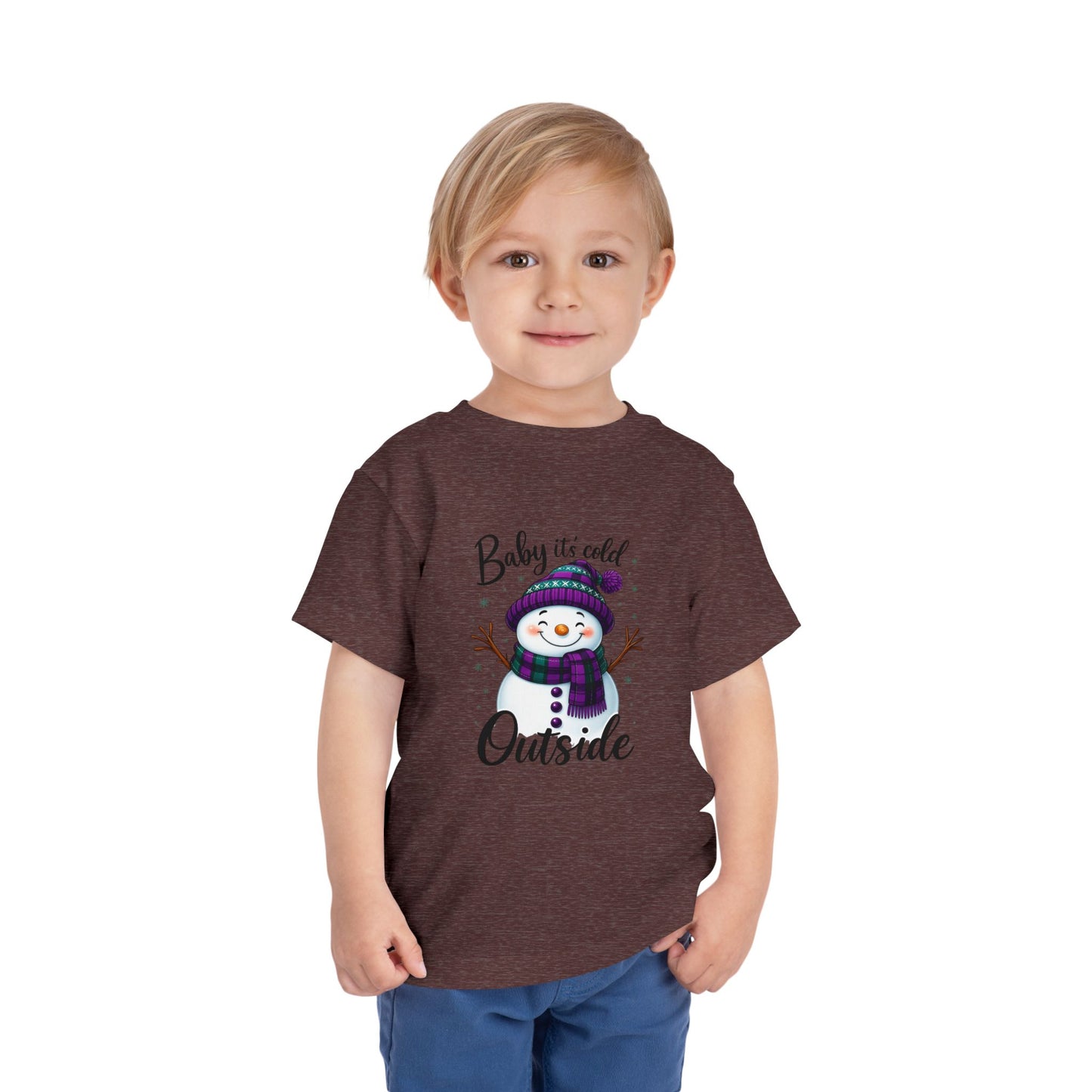 Baby It's Cold Outside Snowman Toddler Christmas Tee