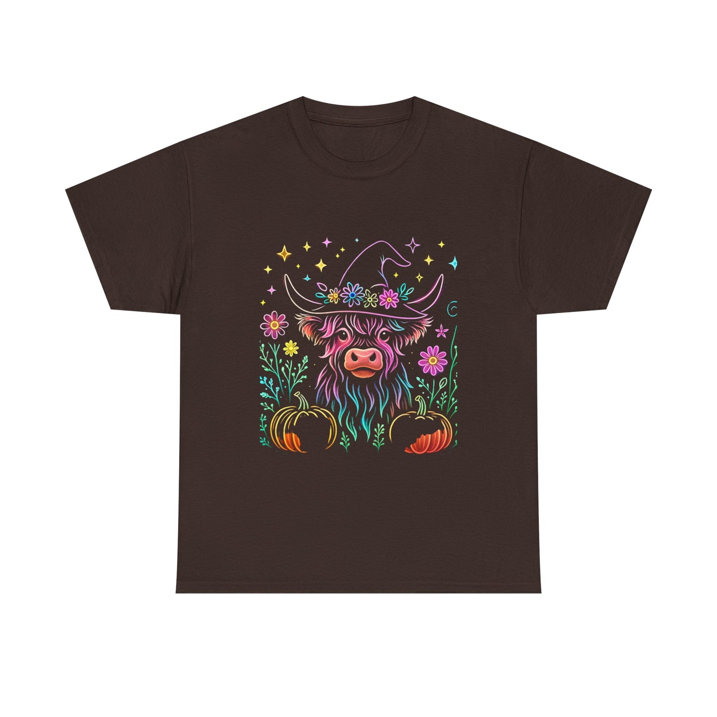 🎃 Magical Highland Cow Tee – Witchy Pumpkin Farm Shirt