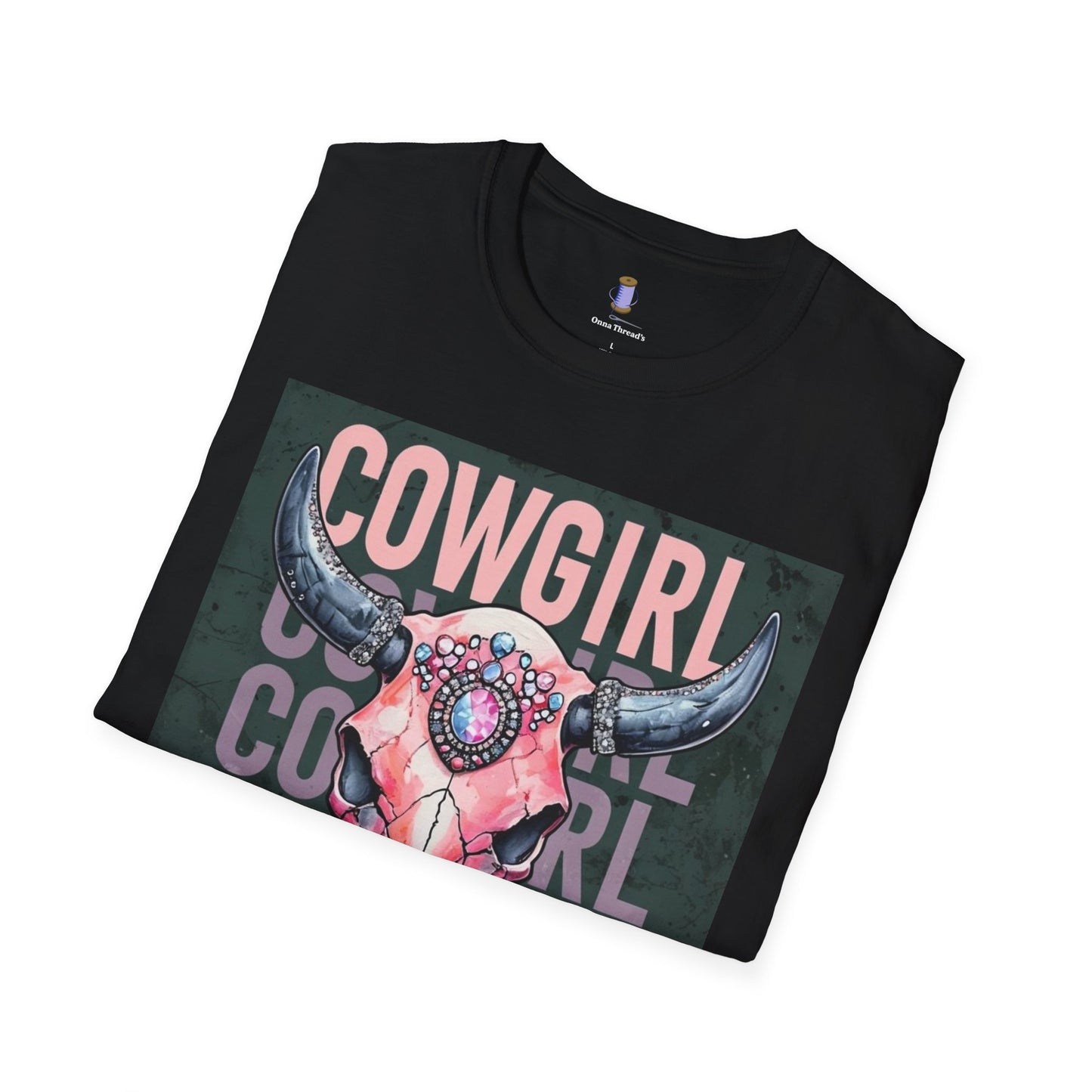Cowgirl Skull Graphic T-Shirt, Western Fashion Tee, Unisex Cowboy Shirt, Boho Style Wear, Gift for Cowgirls, Casual Outing Top