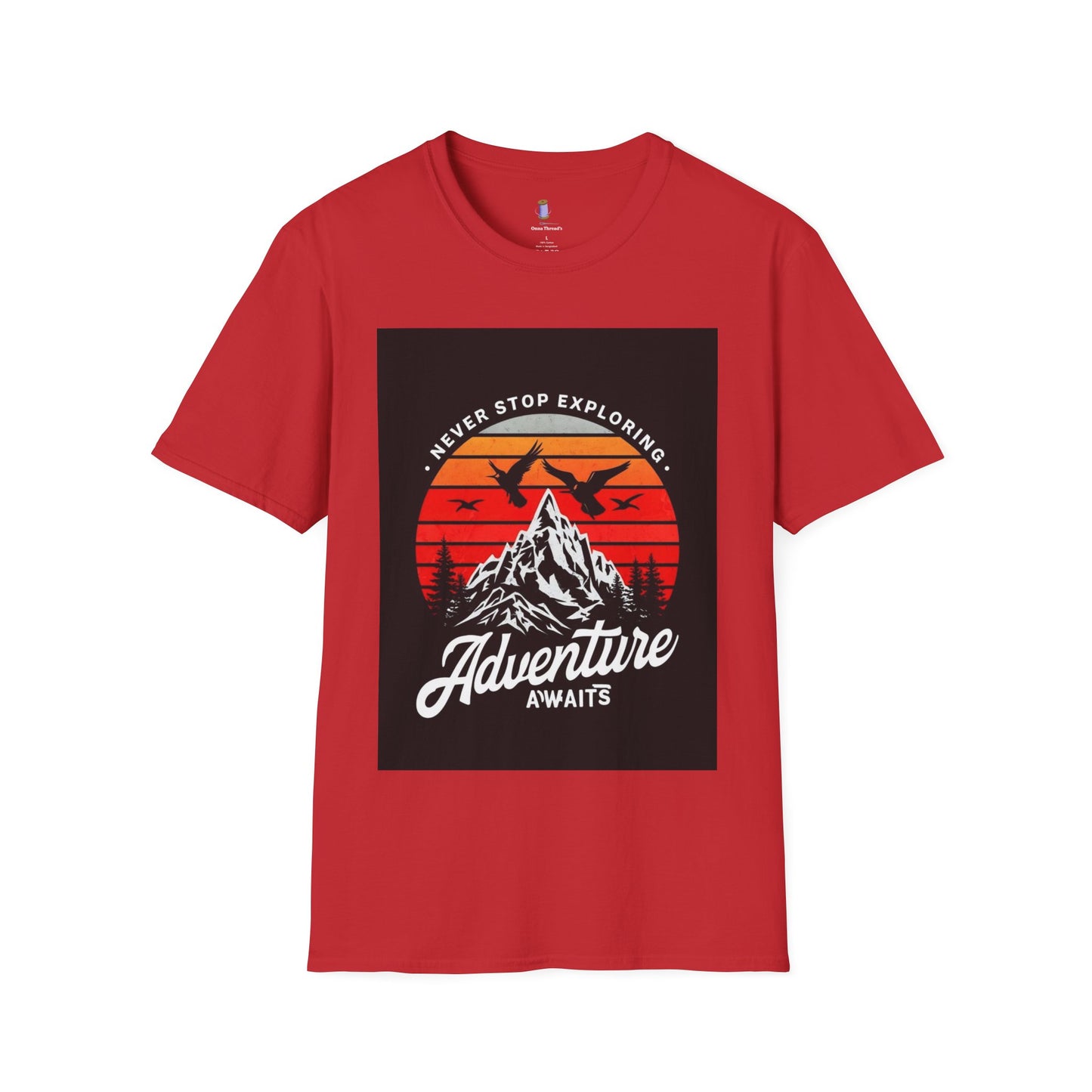 Adventure Awaits T-Shirt | Unisex Softstyle Tee | Perfect for Travel Lovers, Outdoor Adventures, Camping, Nature Gifts, Explore
