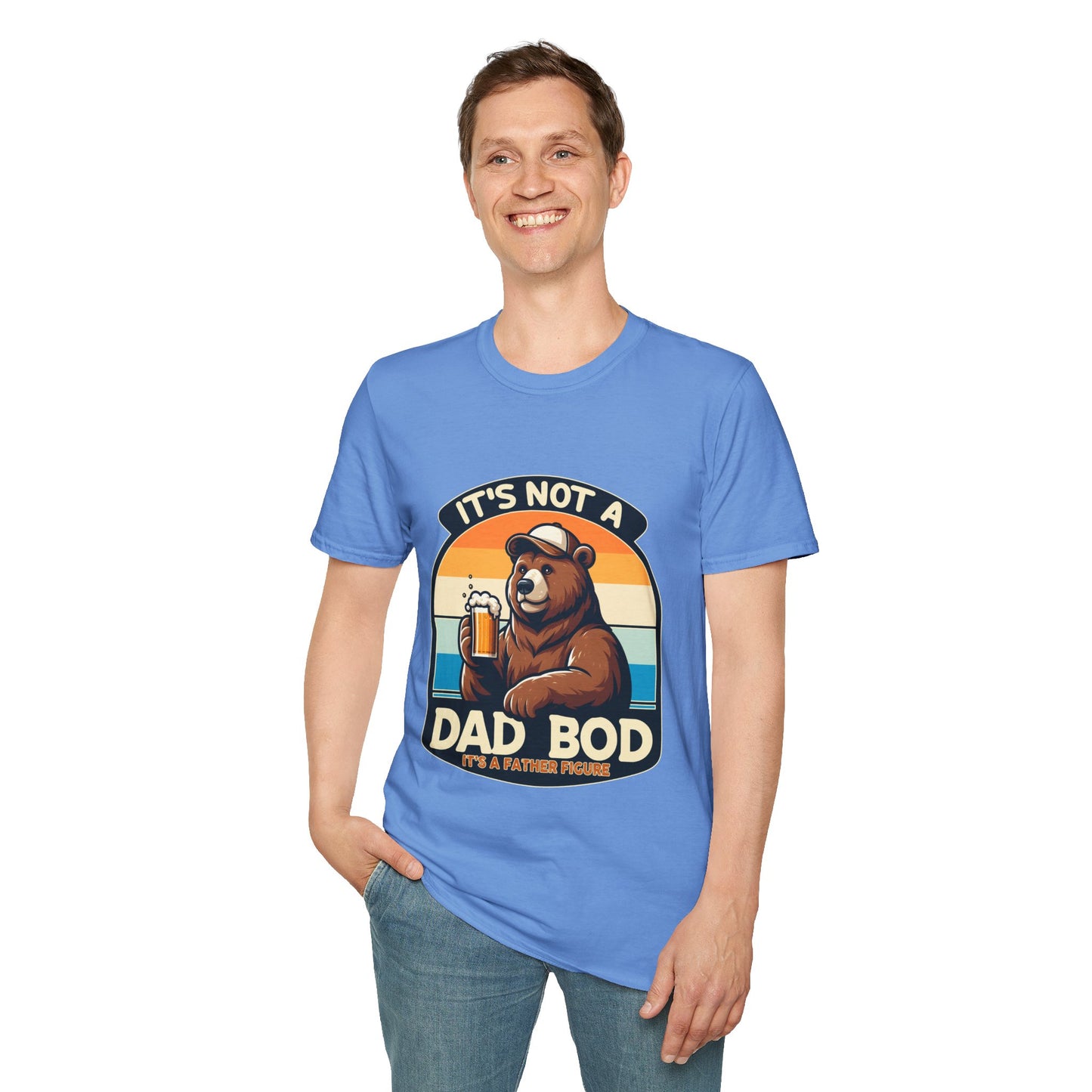 Unisex Bear Dad Bod T-Shirt, Funny Gift for Fathers, Casual Wear for Dads, Summer Tee, Gift for Father's Day, Relaxed Fit Tee