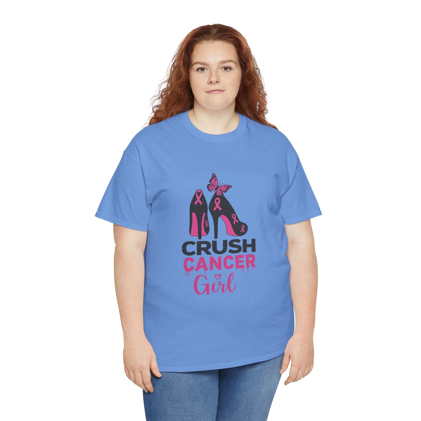 Crush Cancer Girl Tee: High Heels, Pink Ribbon, Hope