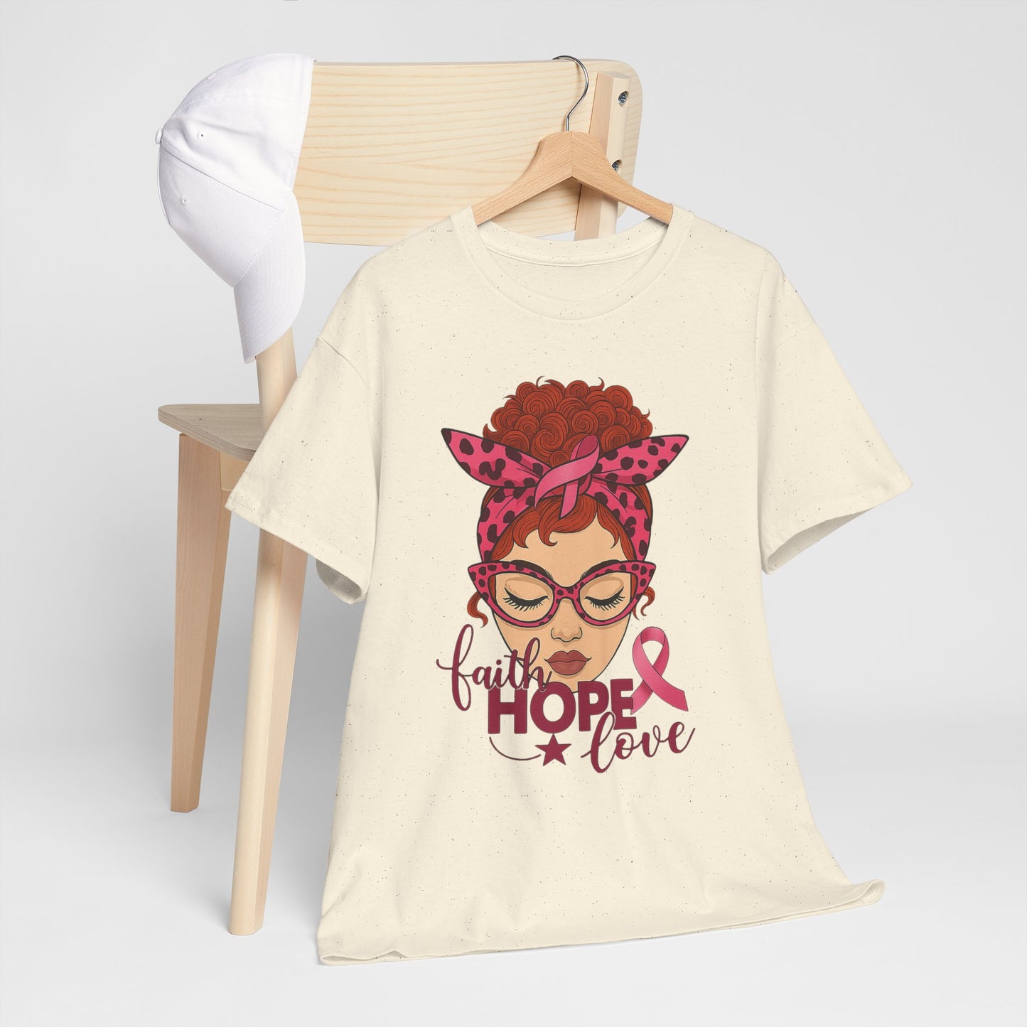 Hope, Faith & Love: Pink Ribbon Awareness Tee