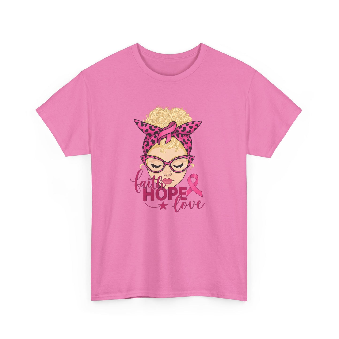 Hope Love Pink Ribbon Tee - Breast Cancer Awareness