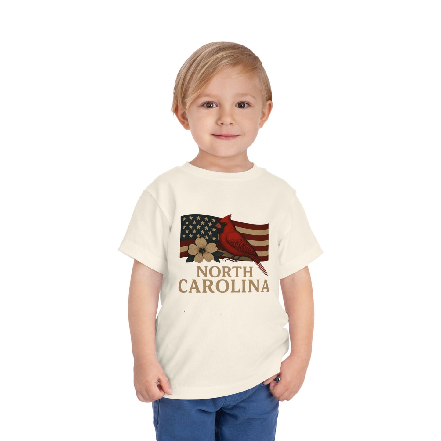 NC Cardinal & Dogwood Toddler Christmas Tee